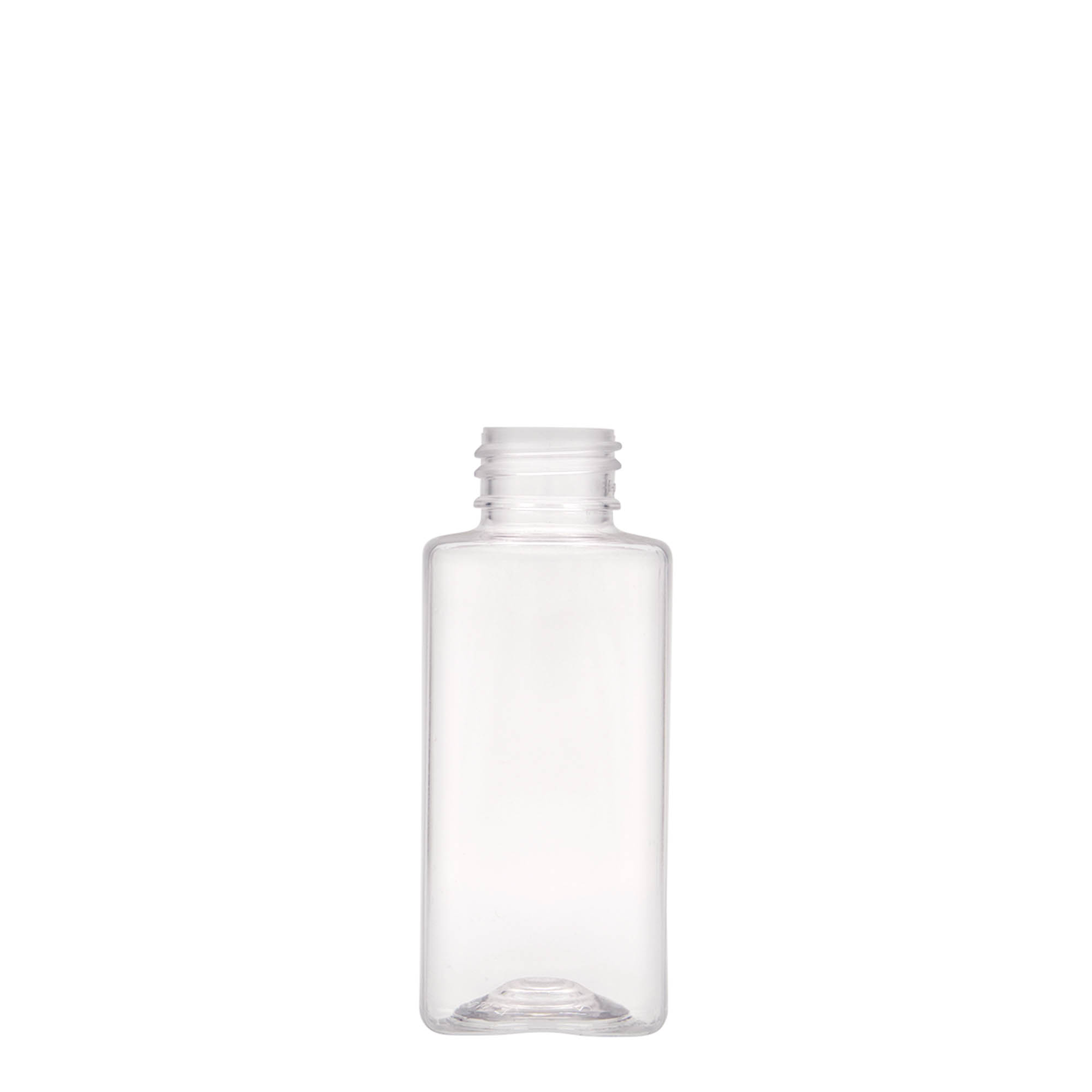 100 ml PET bottle 'Karl', square, plastic, closure: GPI 24/410