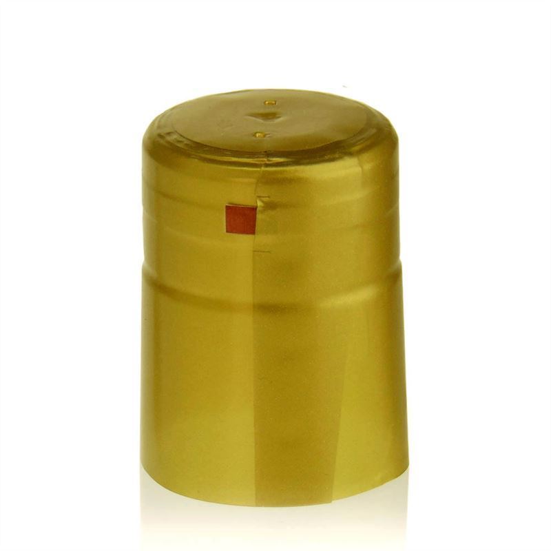 Heat shrink capsule 32x41, PVC plastic, gold