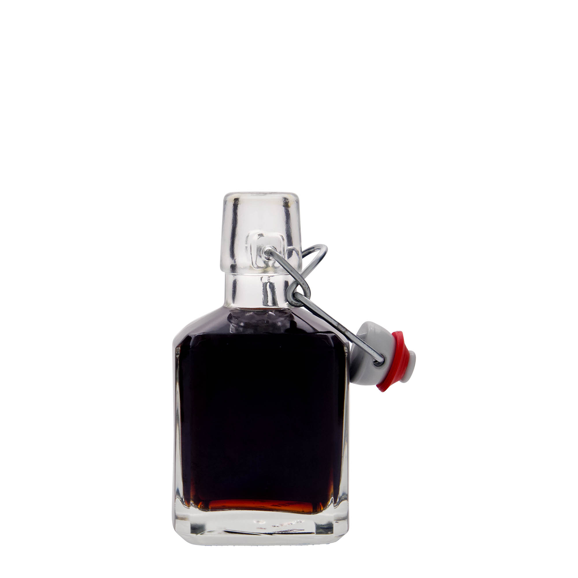 200 ml glass bottle 'Kubica', square, closure: swing top