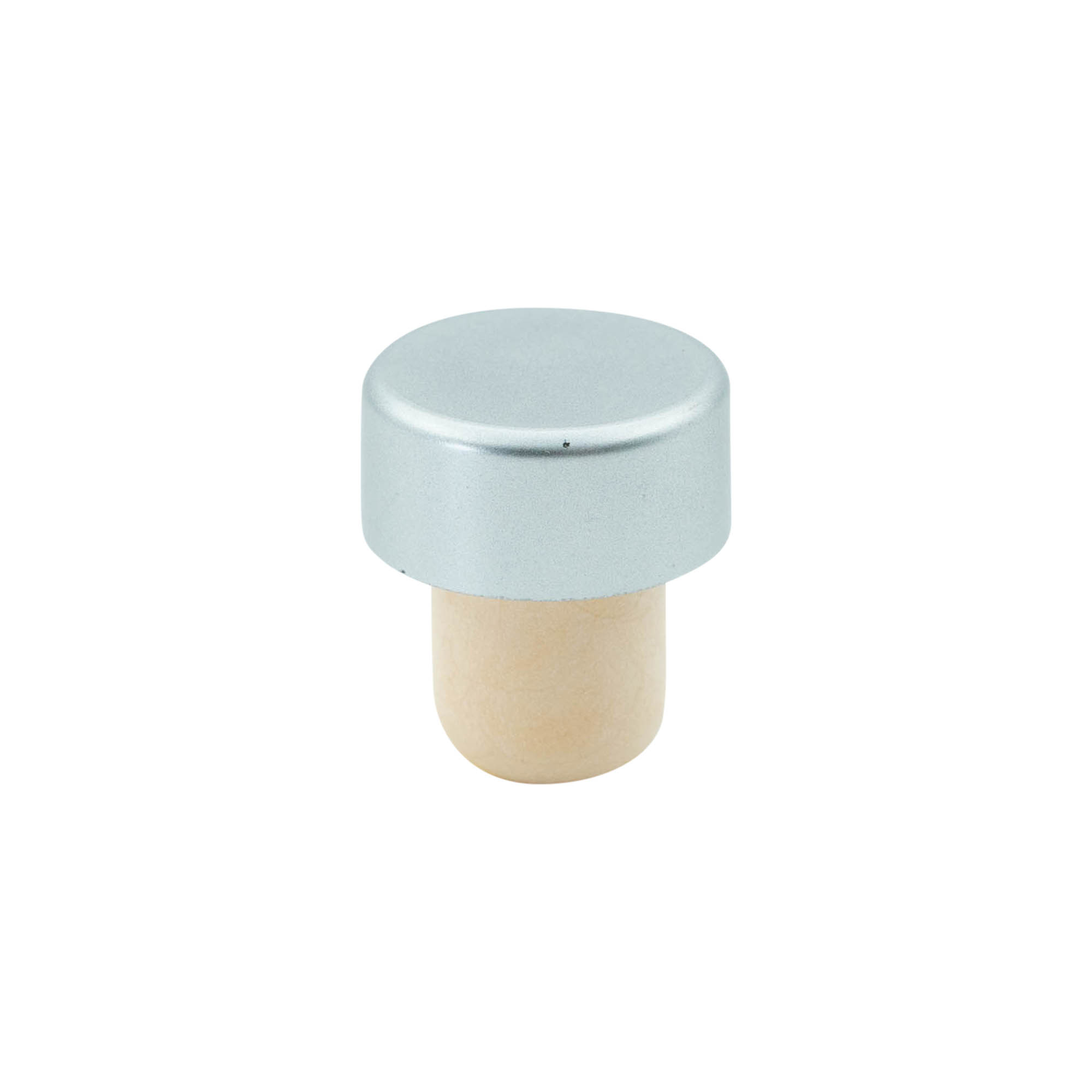 19 mm mushroom cork, plastic, silver, for opening: cork