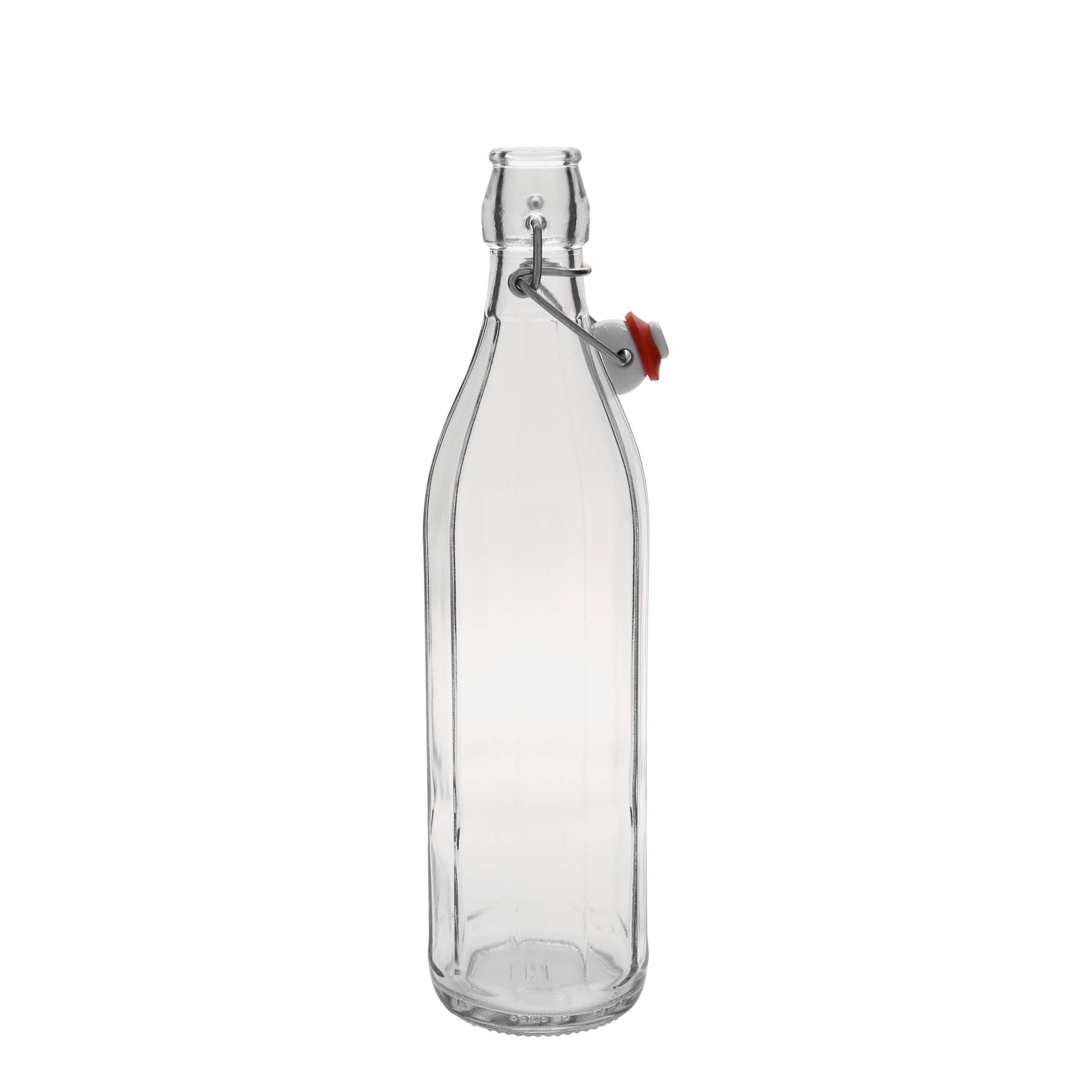 750 ml glass bottle 'Bravo', ten-sided, closure: swing top