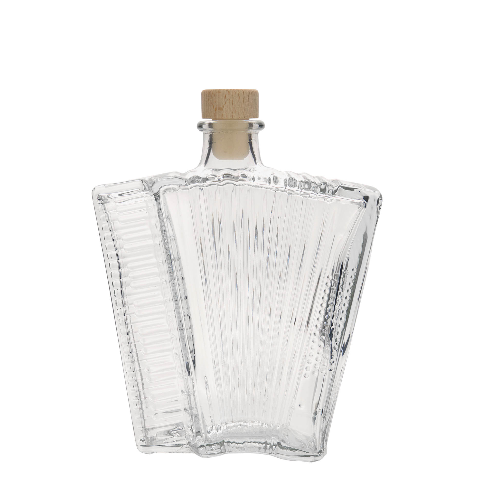 500 ml glass bottle 'Accordion', closure: cork