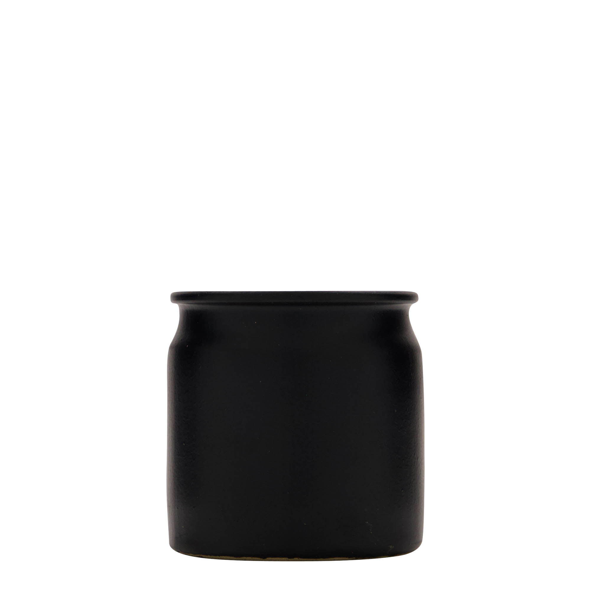 160 ml stoneware jar, ceramic, black, closure: cork