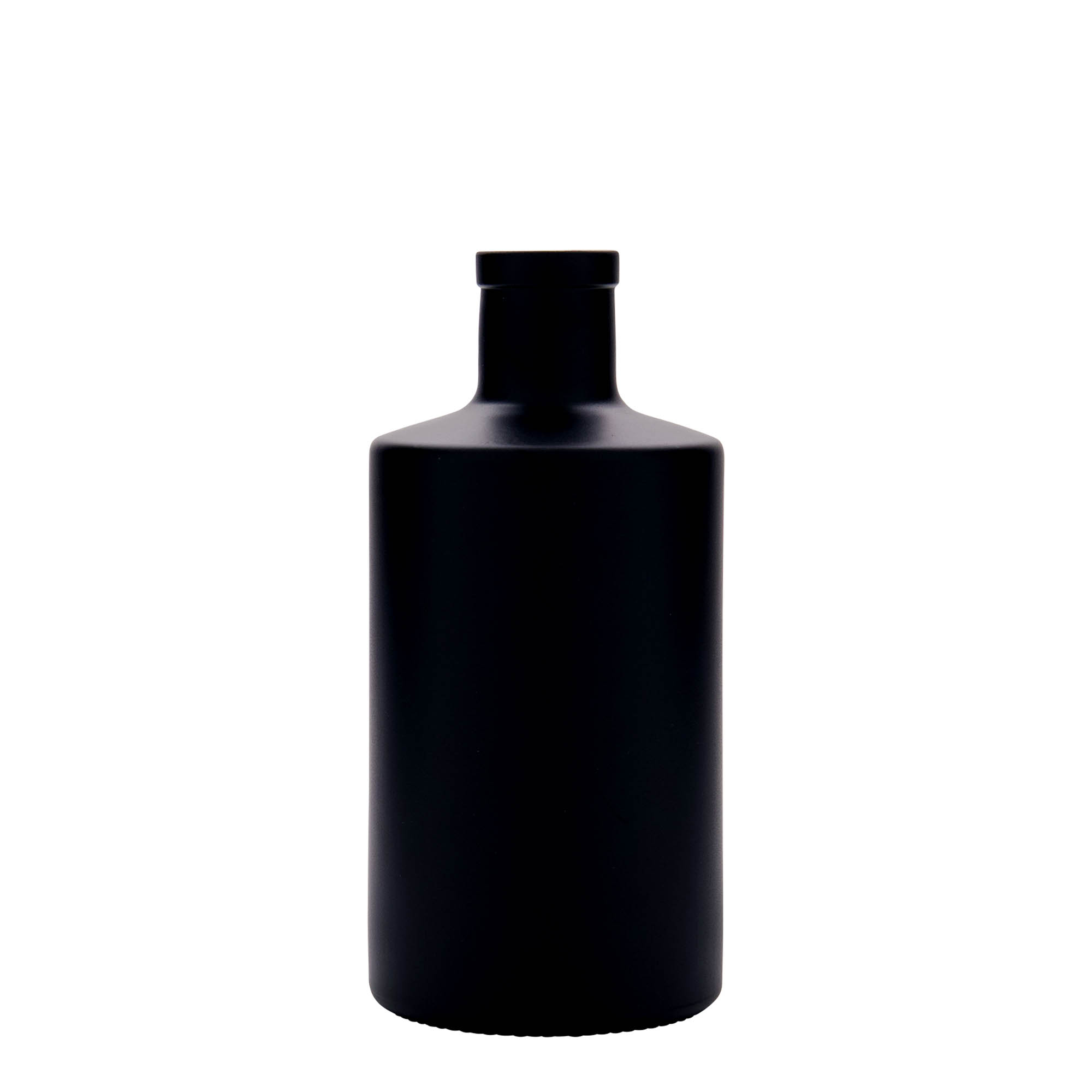 500 ml glass bottle 'Caroline', black, closure: cork