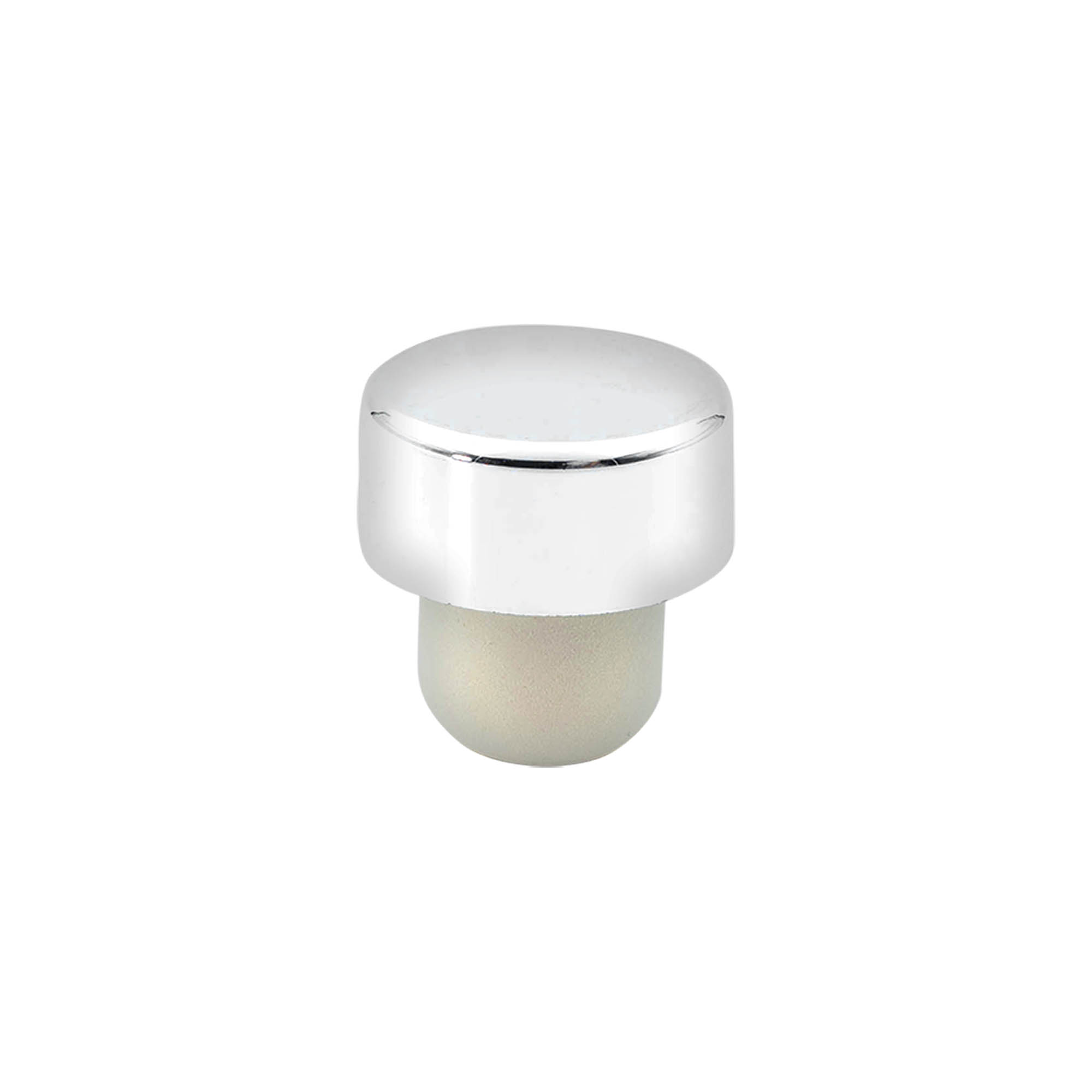 19 mm mushroom cork, plastic, silver, for opening: cork