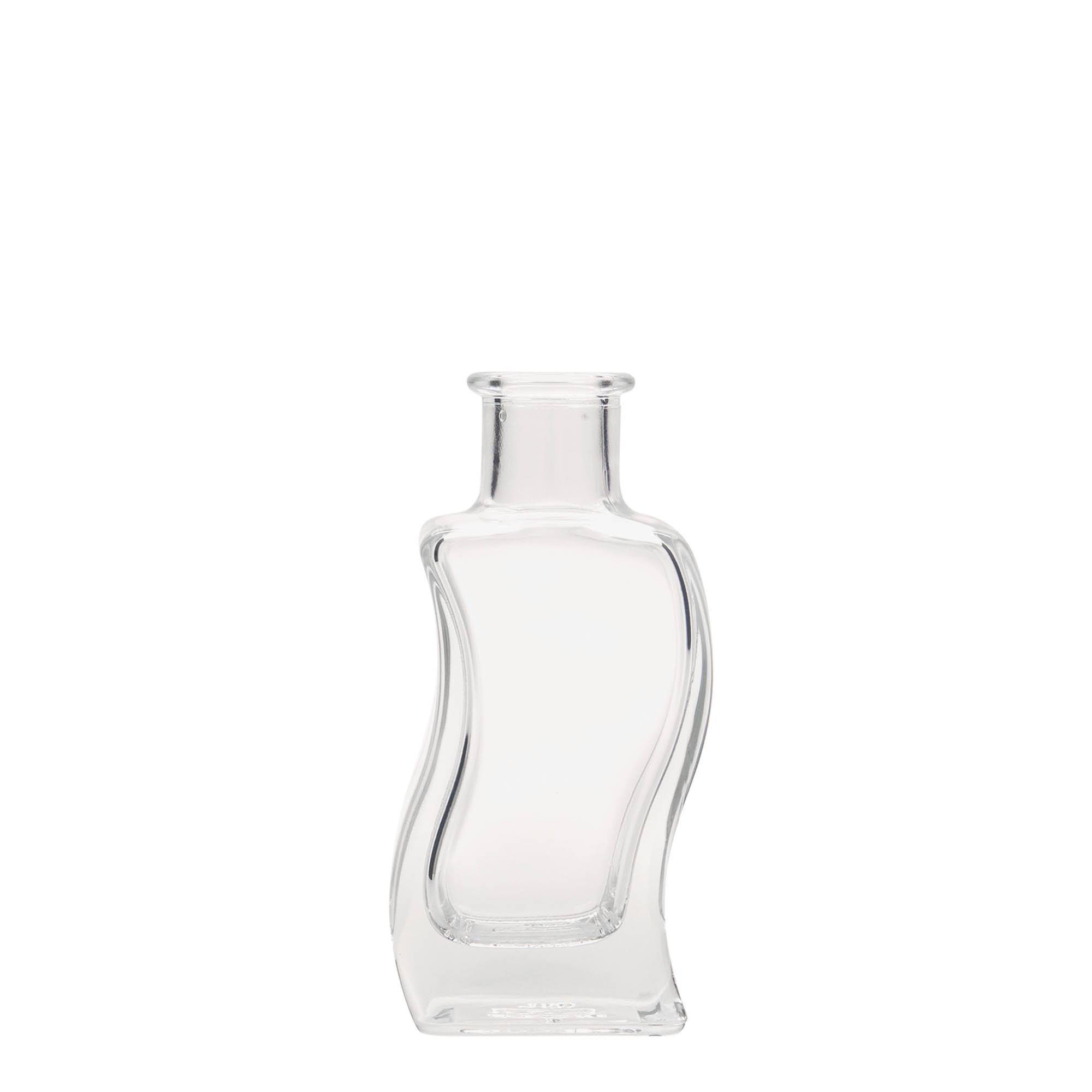 100 ml glass bottle 'Wave', square, closure: cork