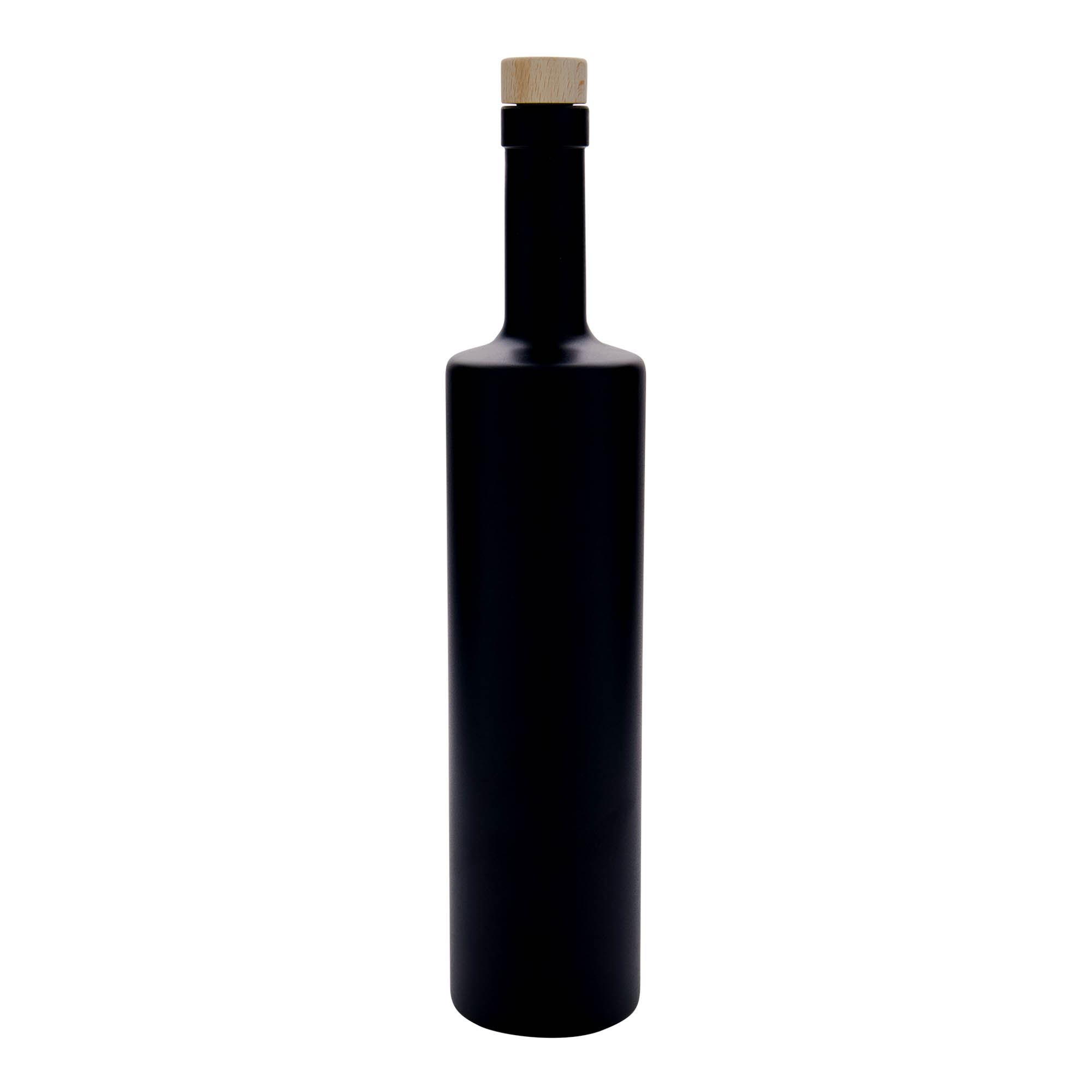 700 ml glass bottle 'Centurio', black, closure: cork