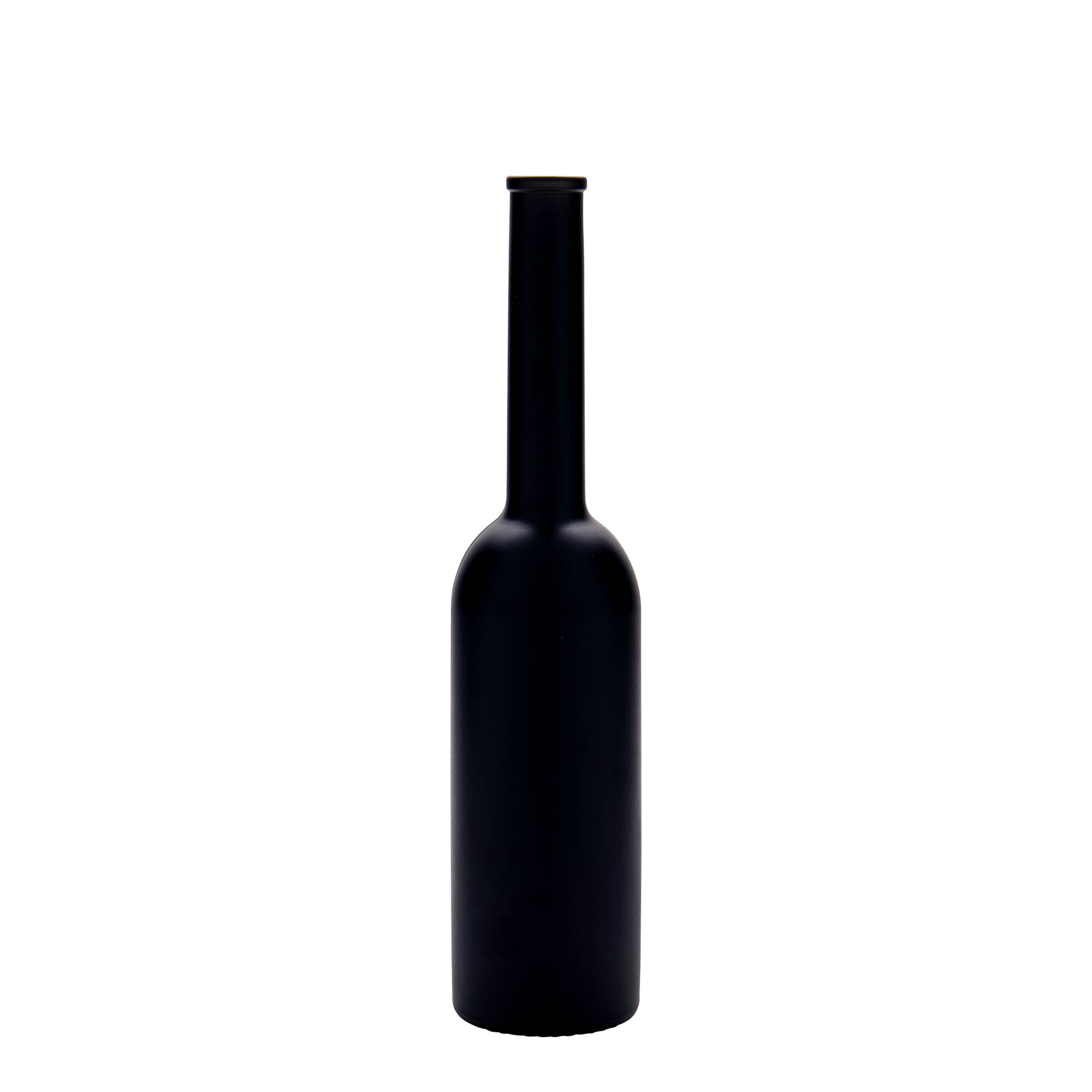 200 ml glass bottle 'Opera', black, closure: cork