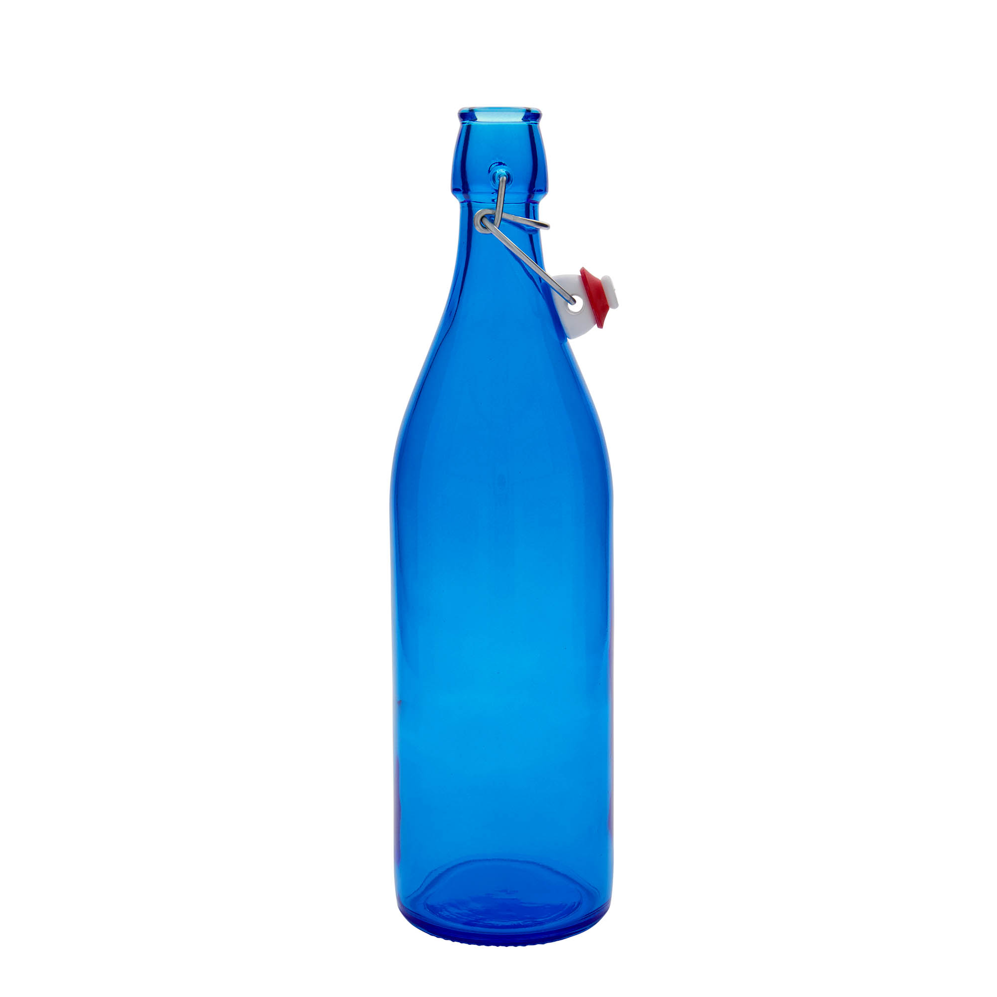 1,000 ml glass bottle 'Giara', blue, closure: swing top