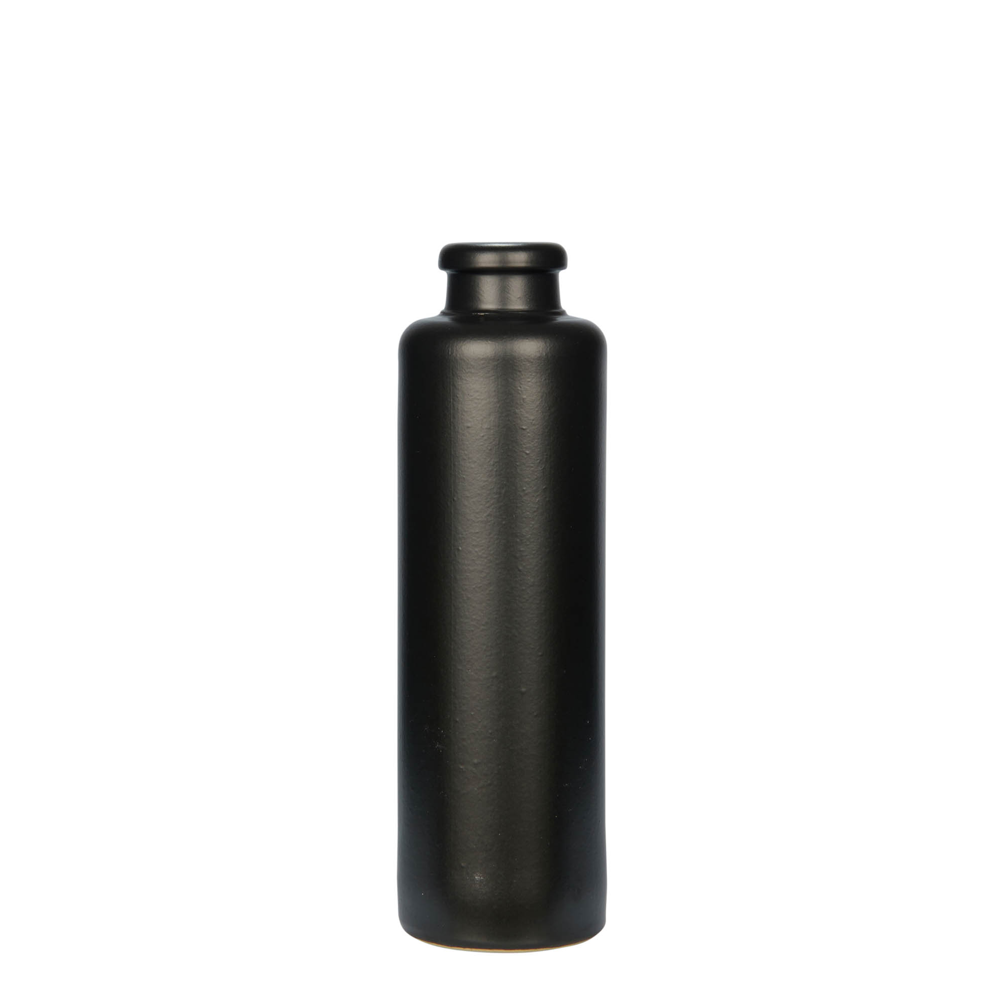 200 ml earthen jug, stoneware, black, closure: cork