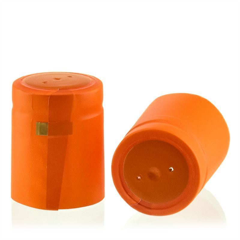 Heat shrink capsule 32x41, PVC plastic, orange