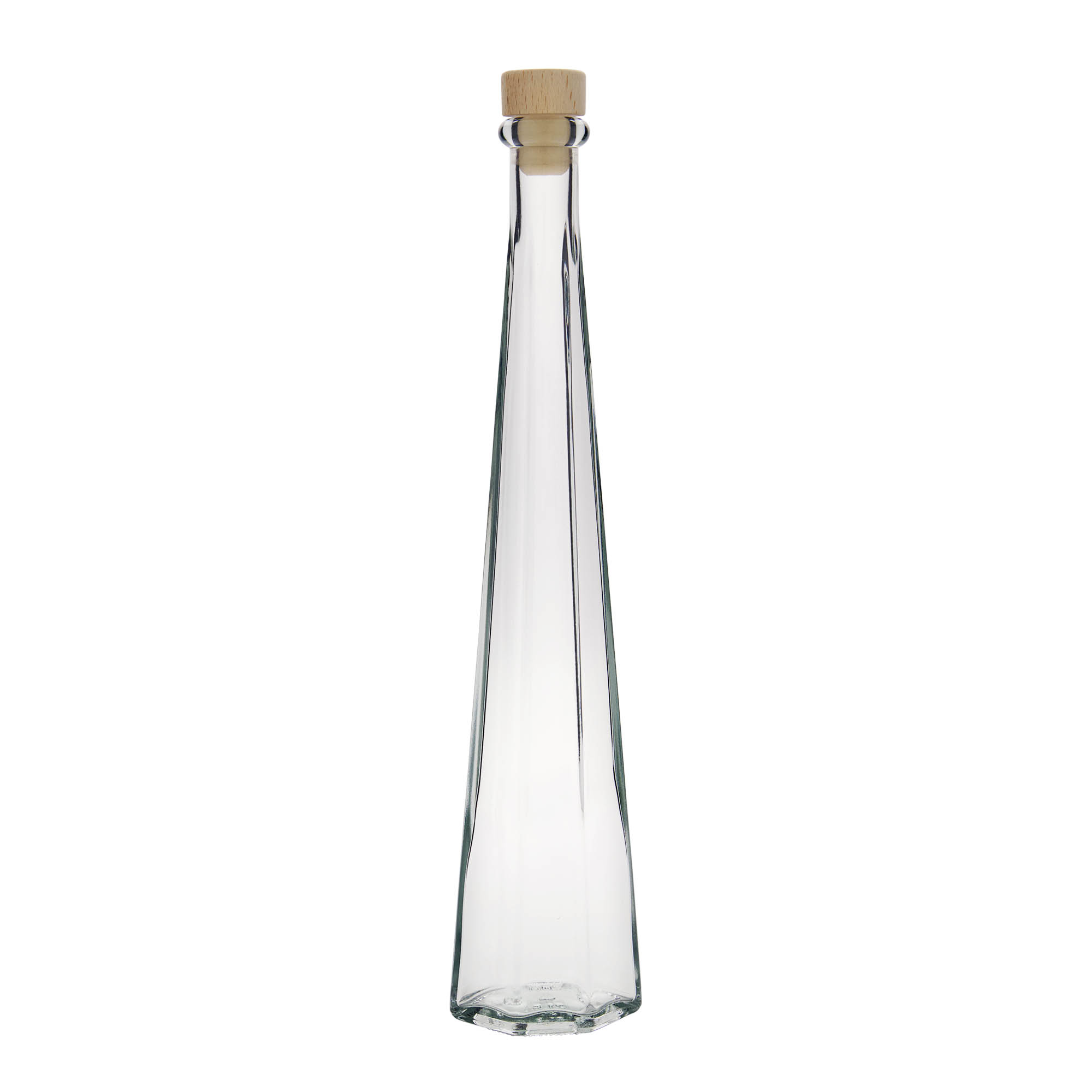 200 ml glass bottle 'Dama Sexta', hexagonal, closure: cork