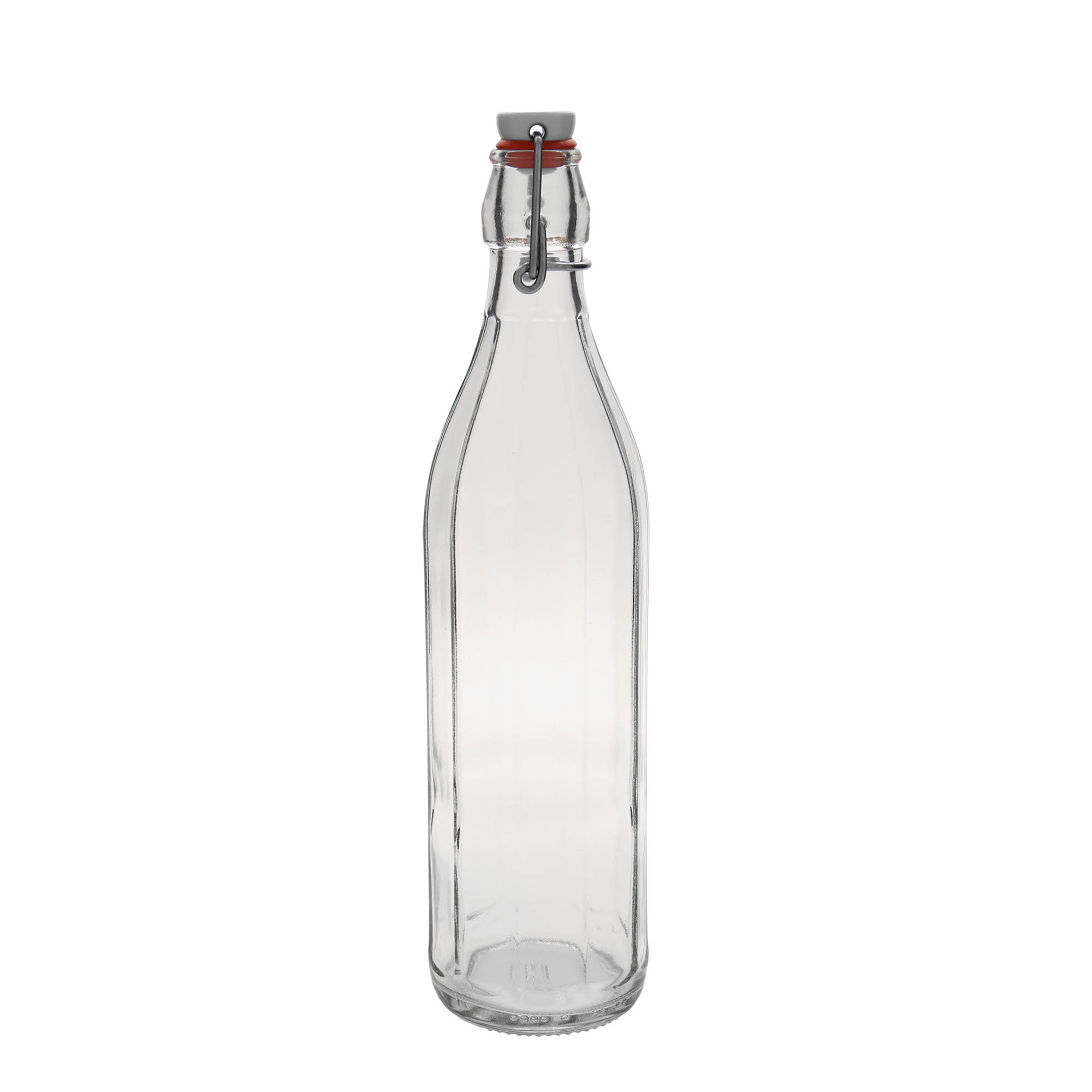 750 ml glass bottle 'Bravo', ten-sided, closure: swing top