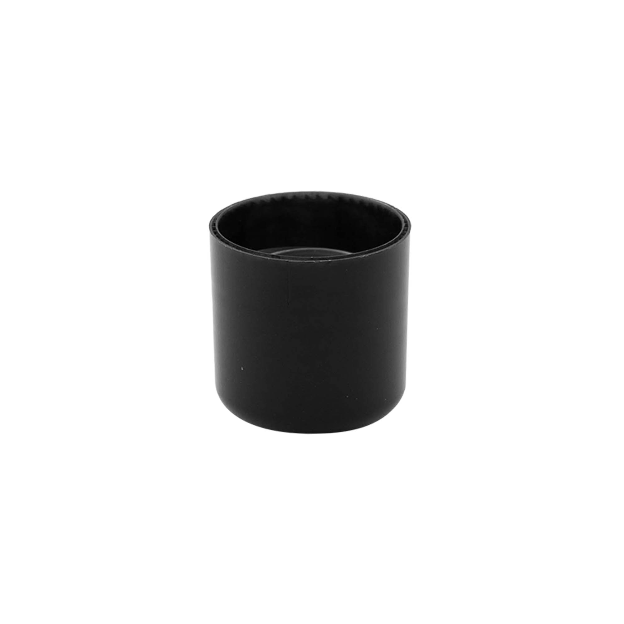 Screw cap with spray insert, PP plastic, black, for opening: GPI 24/410