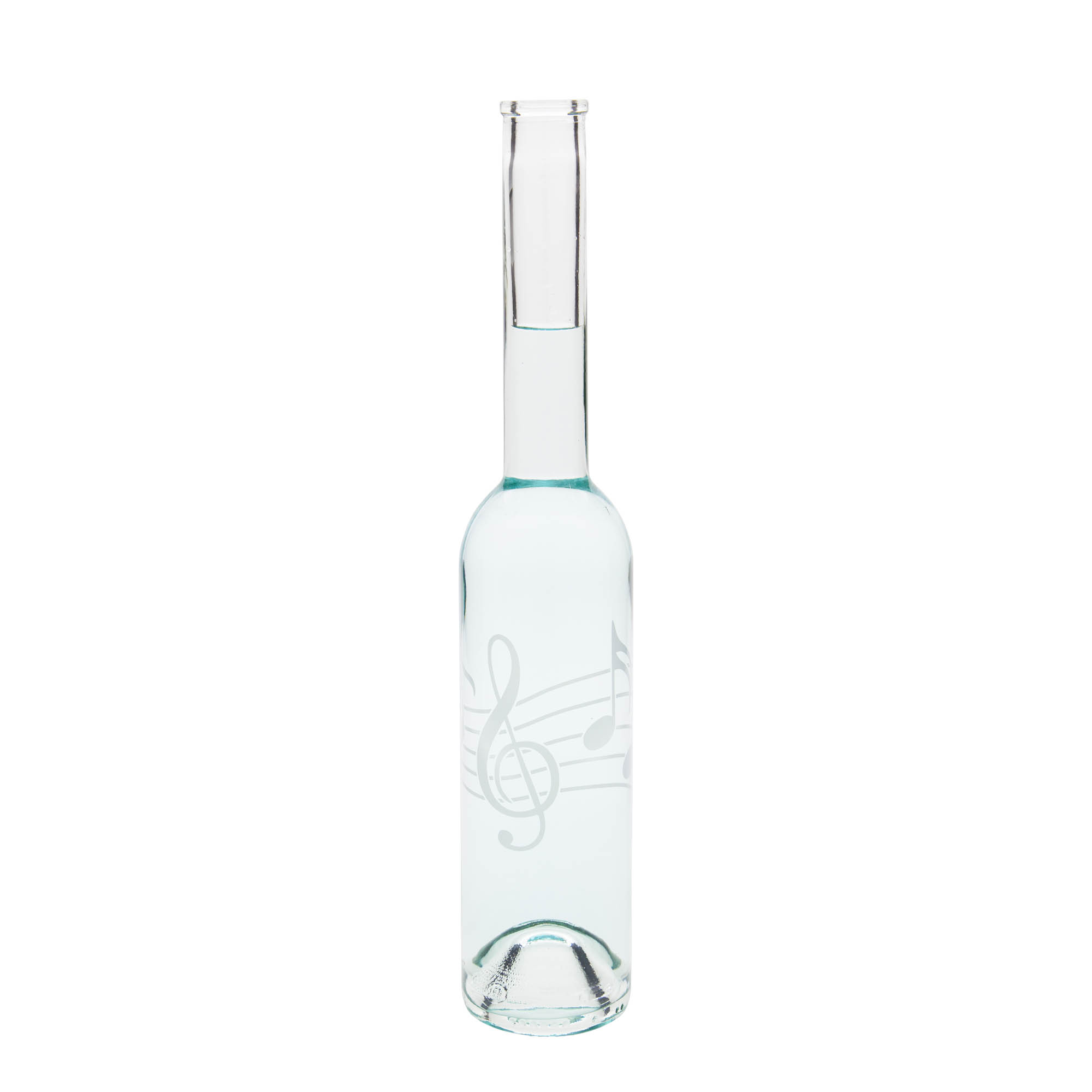 350 ml glass bottle 'Opera', print: music notes, closure: cork