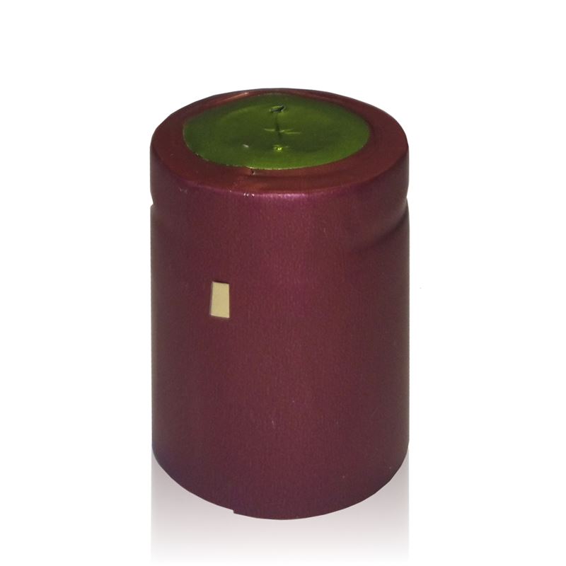 Heat shrink capsule 32x41, PVC plastic, dark red