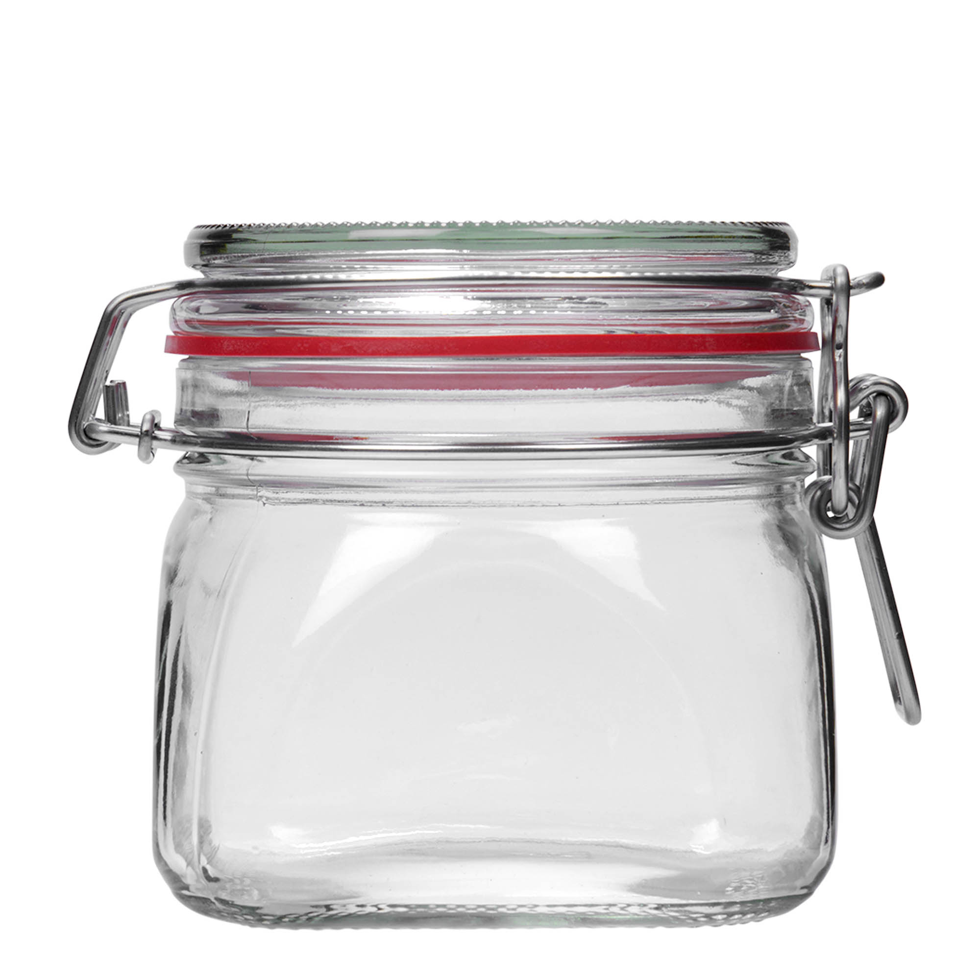 550 ml clip top jar, square, closure: clip top