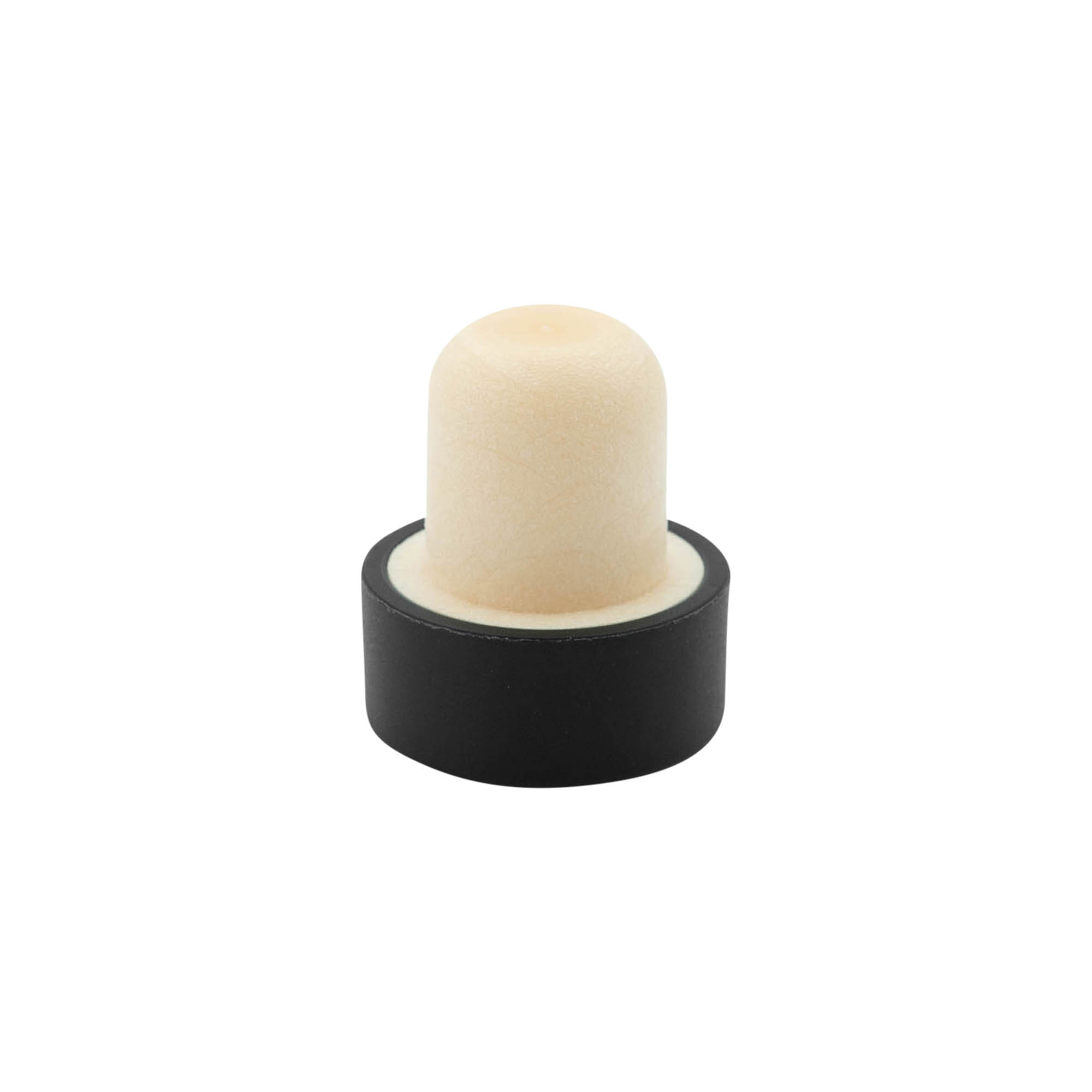 19 mm mushroom cork, plastic, black, for opening: cork