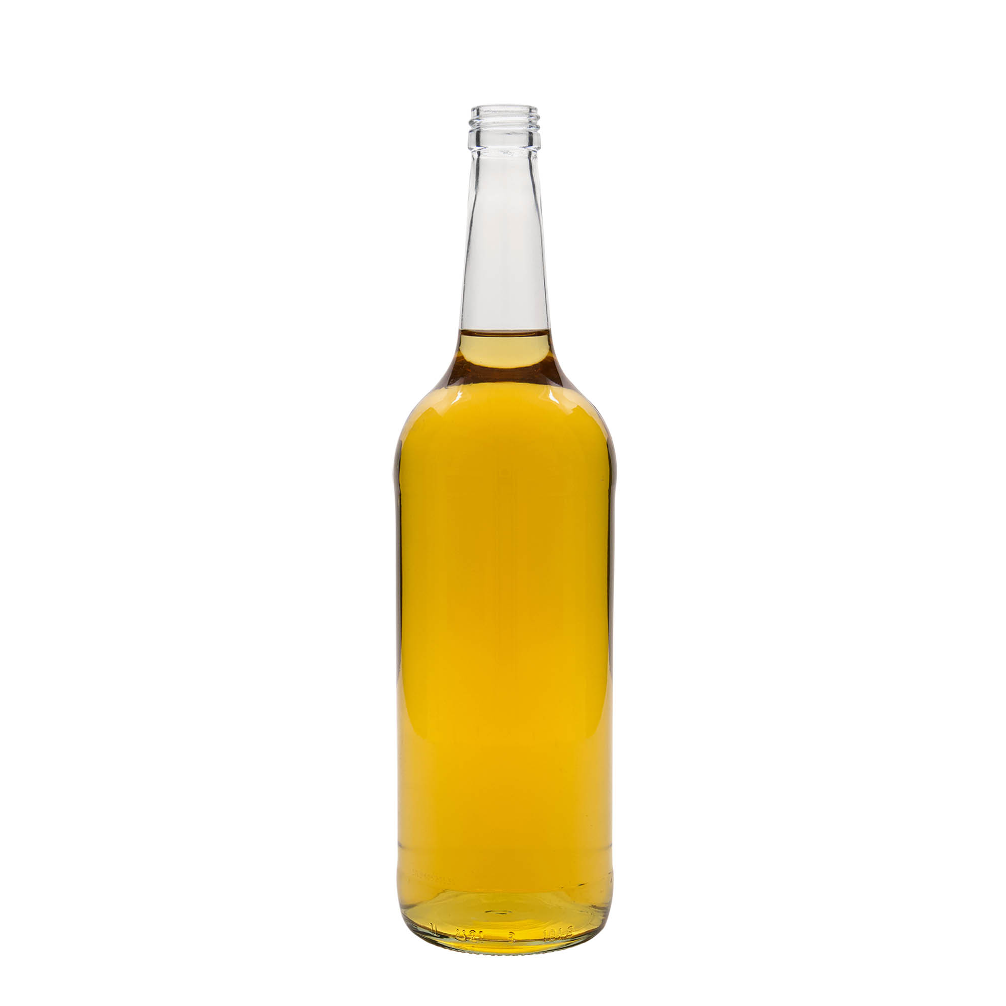 1,000 ml straight neck glass bottle, closure: PP 28