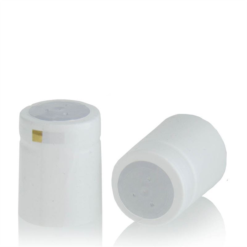 Heat shrink capsule 32x41, PVC plastic, white