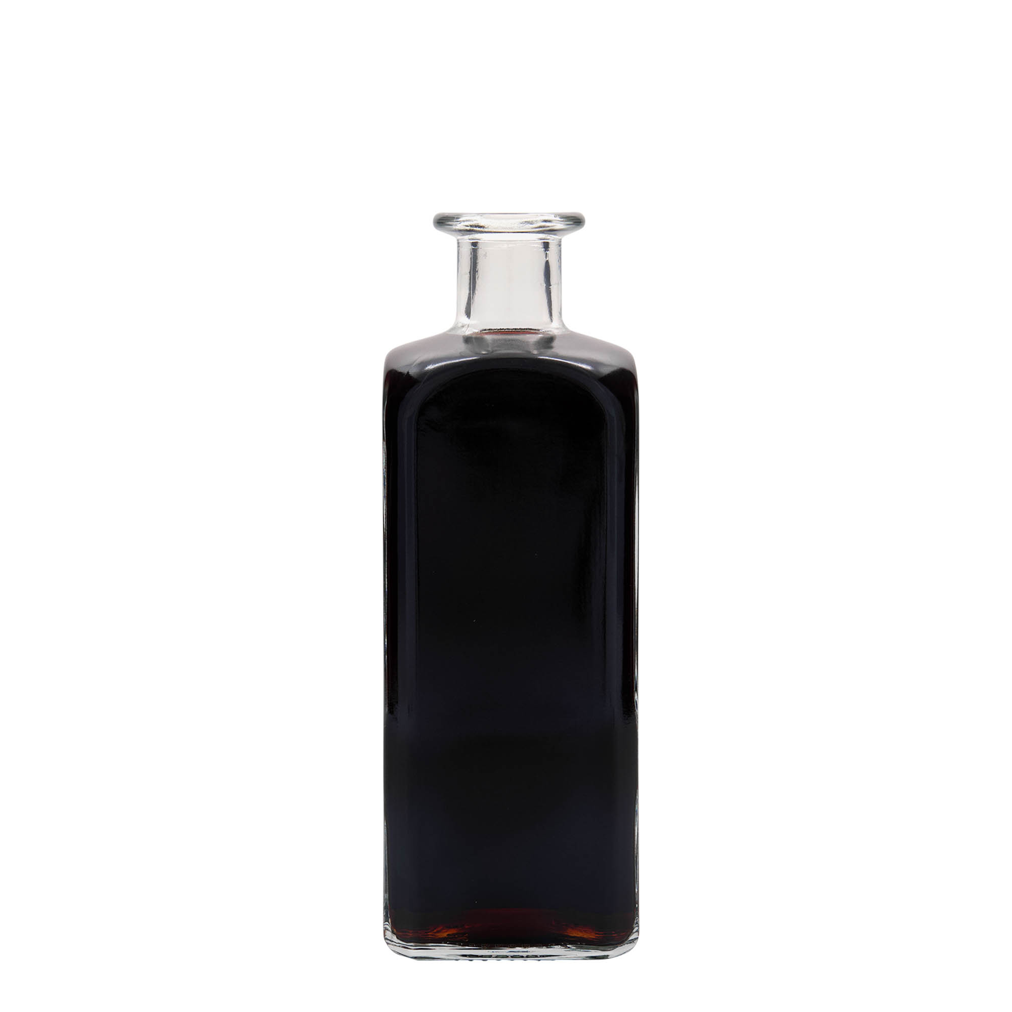 500 ml glass apothecary bottle ‘Carré’, square, closure: cork