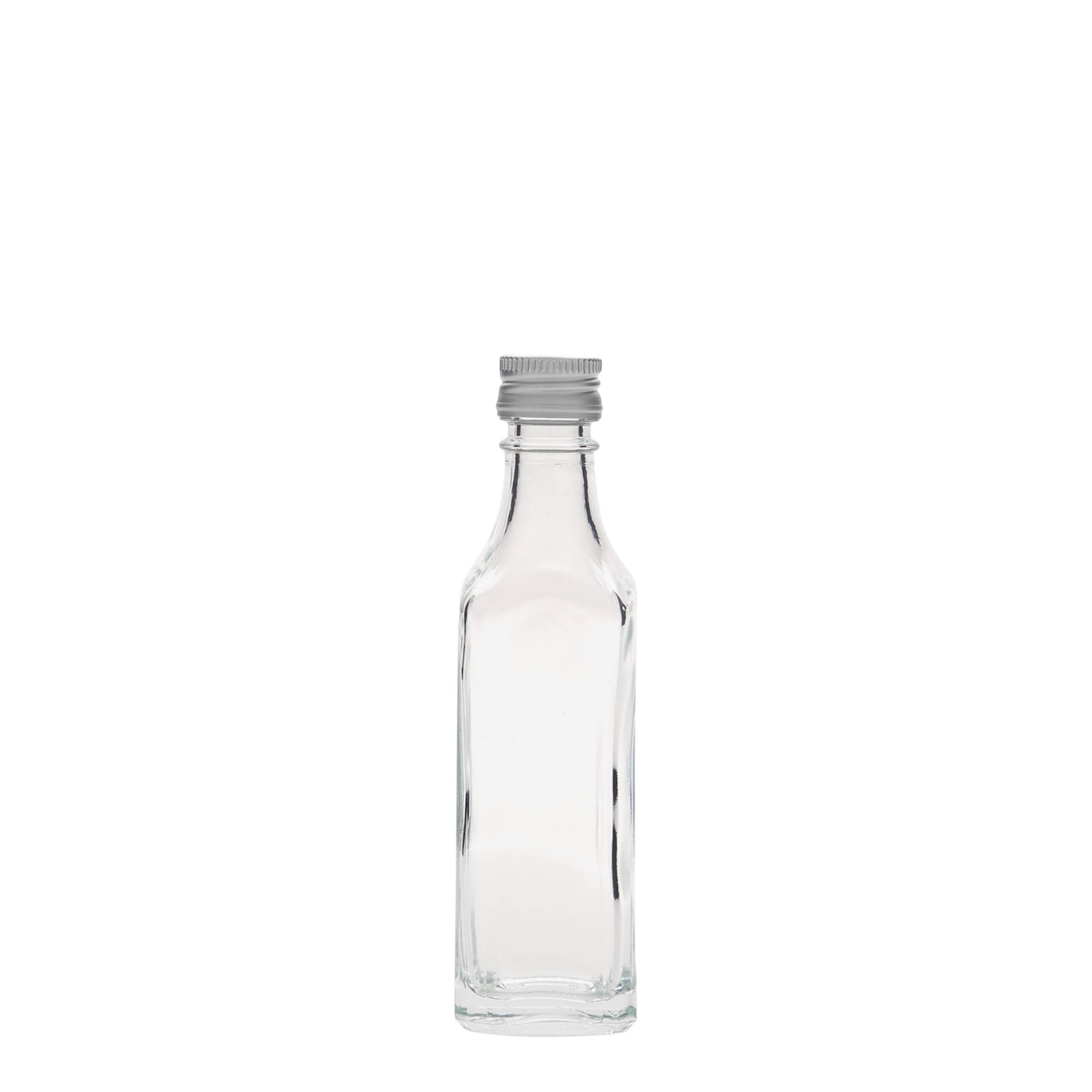 50 ml glass bottle 'Siena', square, closure: PP 18