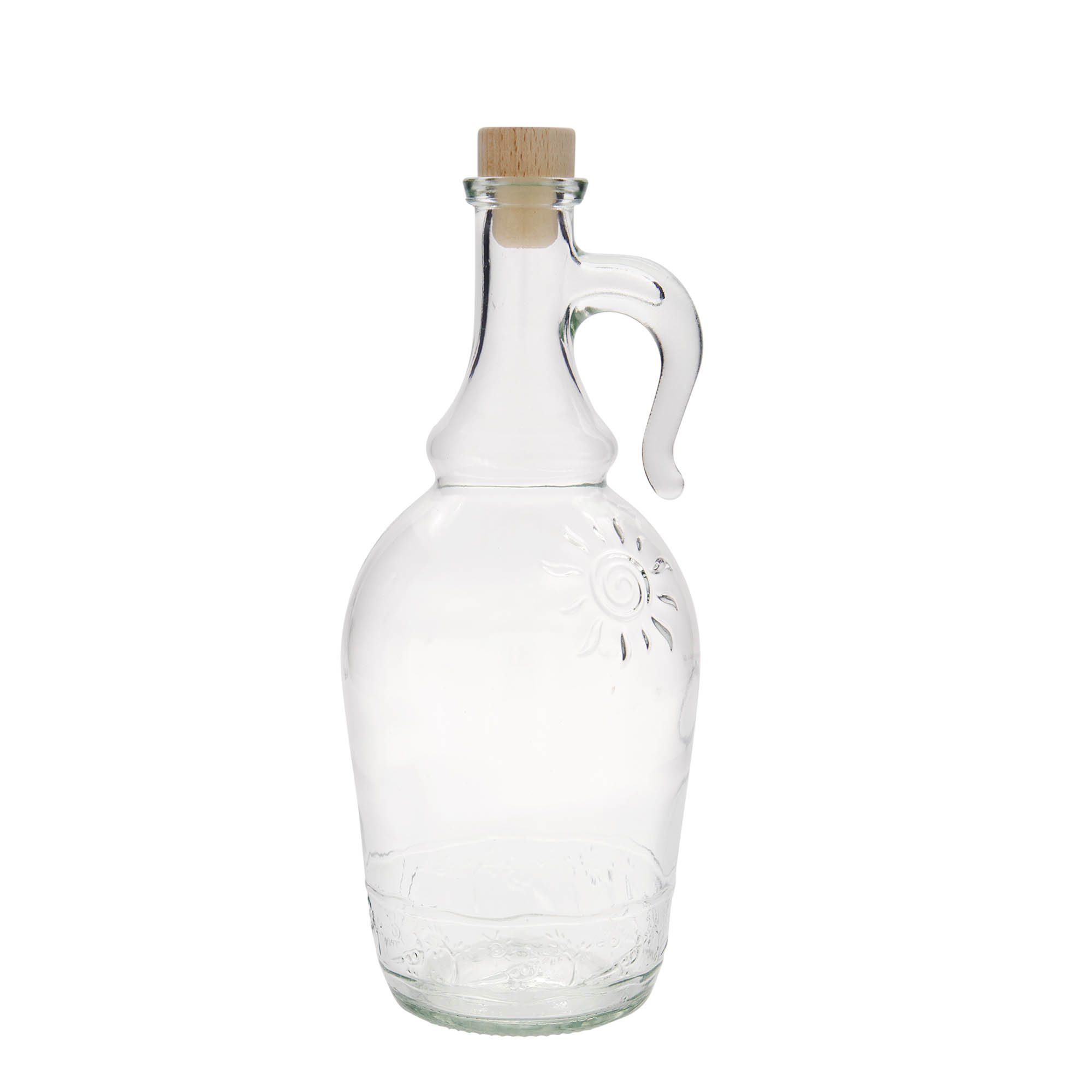 1,000 ml glass bottle 'Sunny', closure: cork