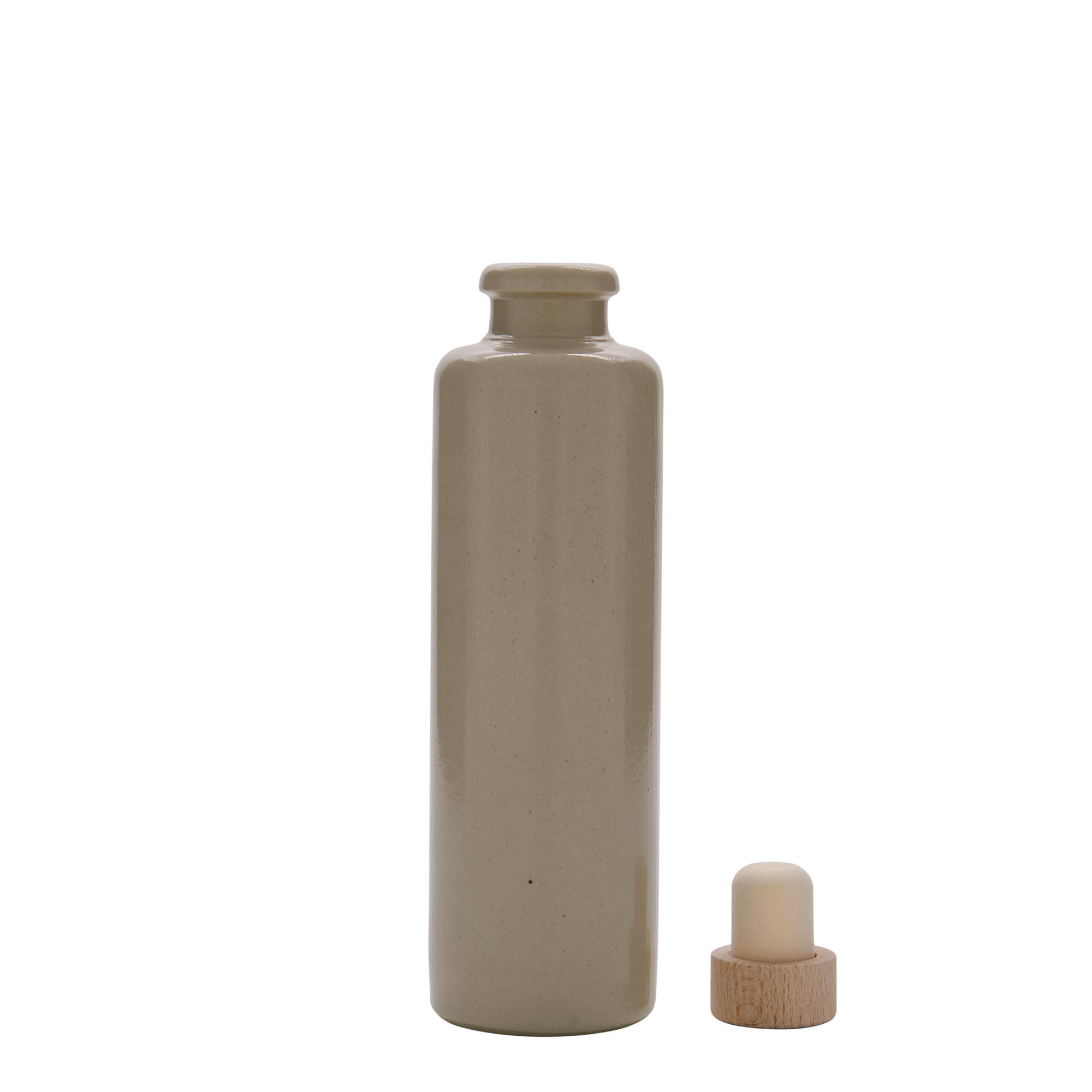 200 ml earthen jug, stoneware, beige, closure: cork