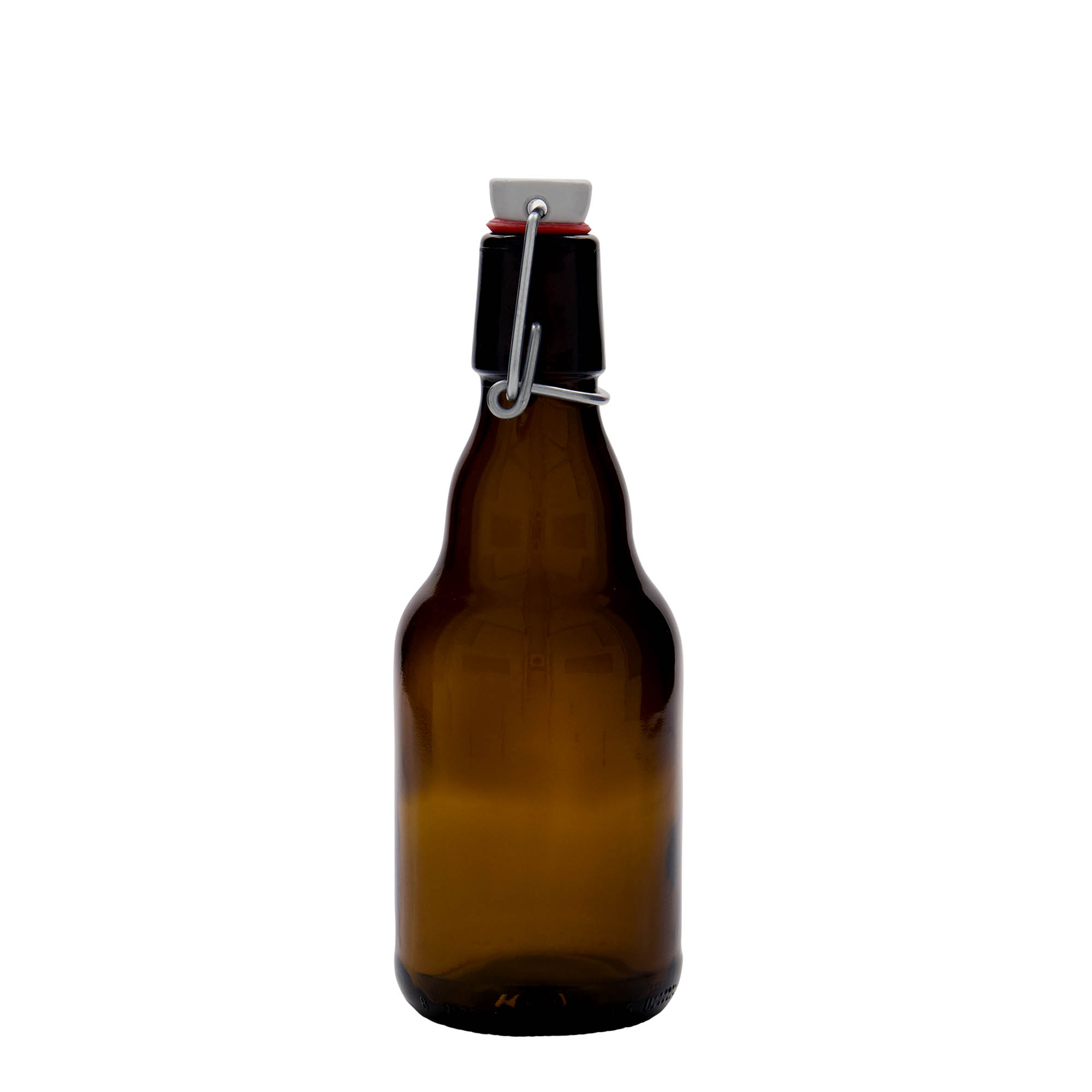 330 ml beer bottle 'Steinie', glass, brown, closure: swing top