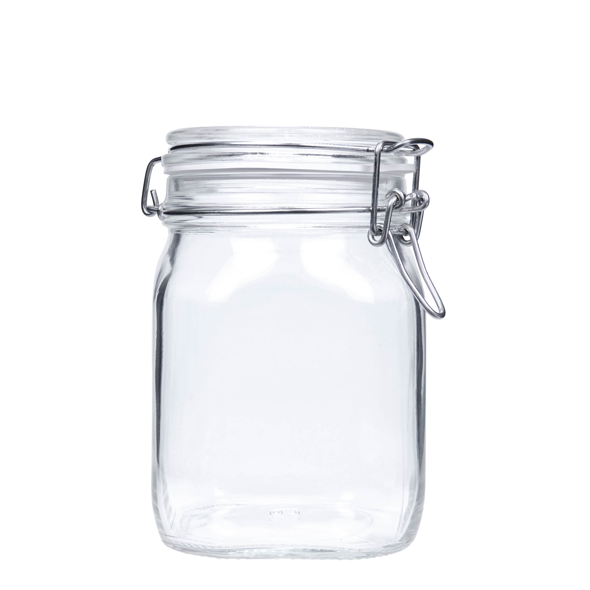 1,000 ml clip top jar 'Fido', square, closure: clip top