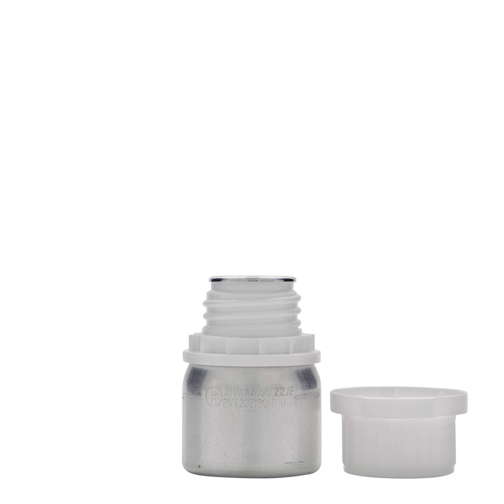 50 ml aluminium bottle, metal, silver, closure: DIN 32