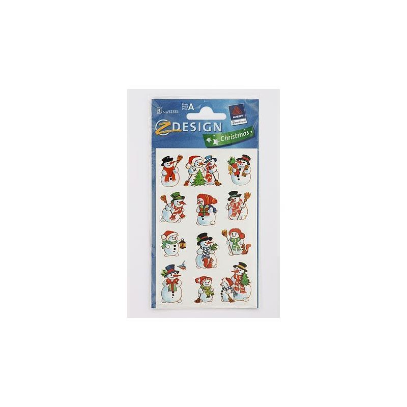 Themed stickers 'Snowman', paper, multicolour