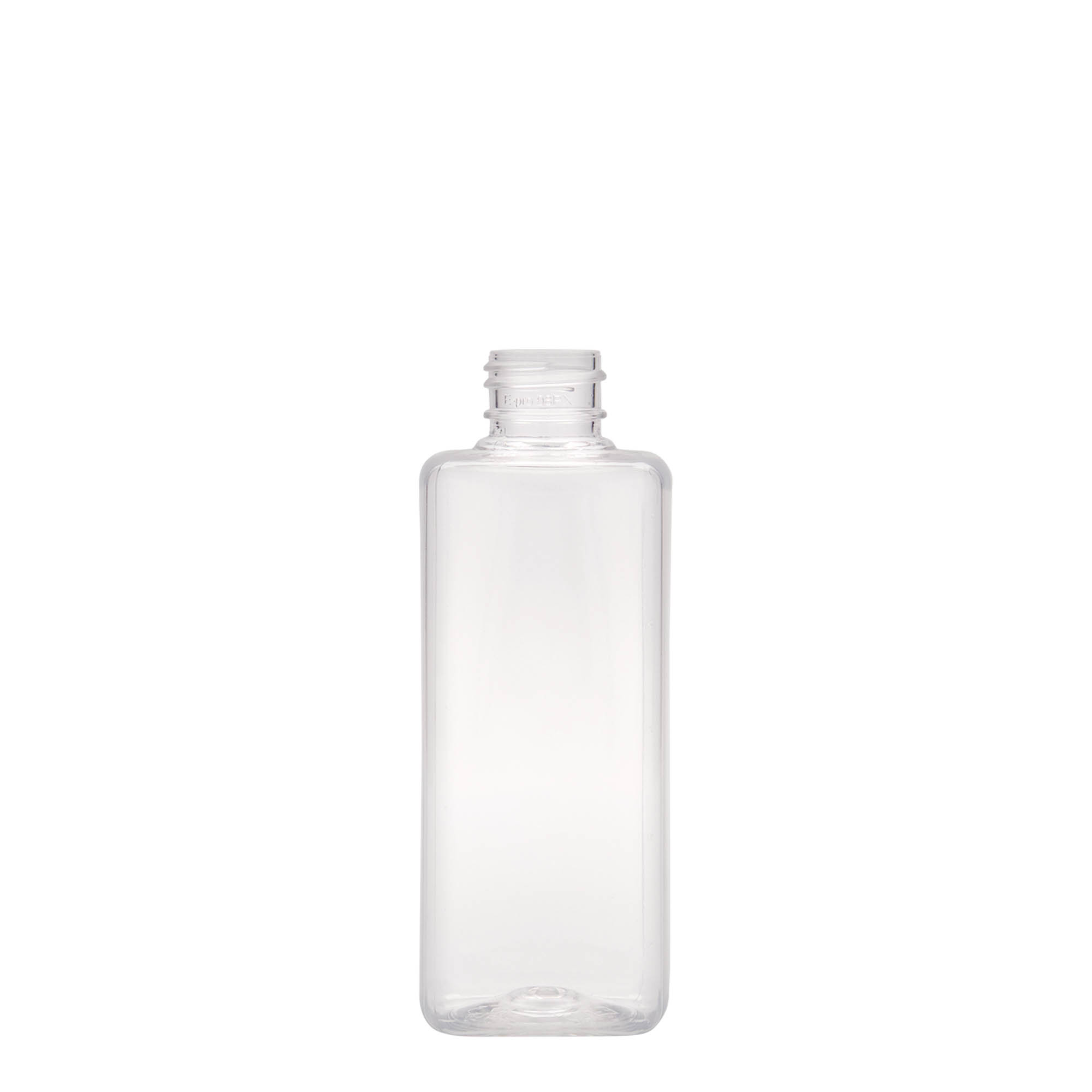 200 ml PET bottle 'Karl', square, plastic, closure: GPI 24/410