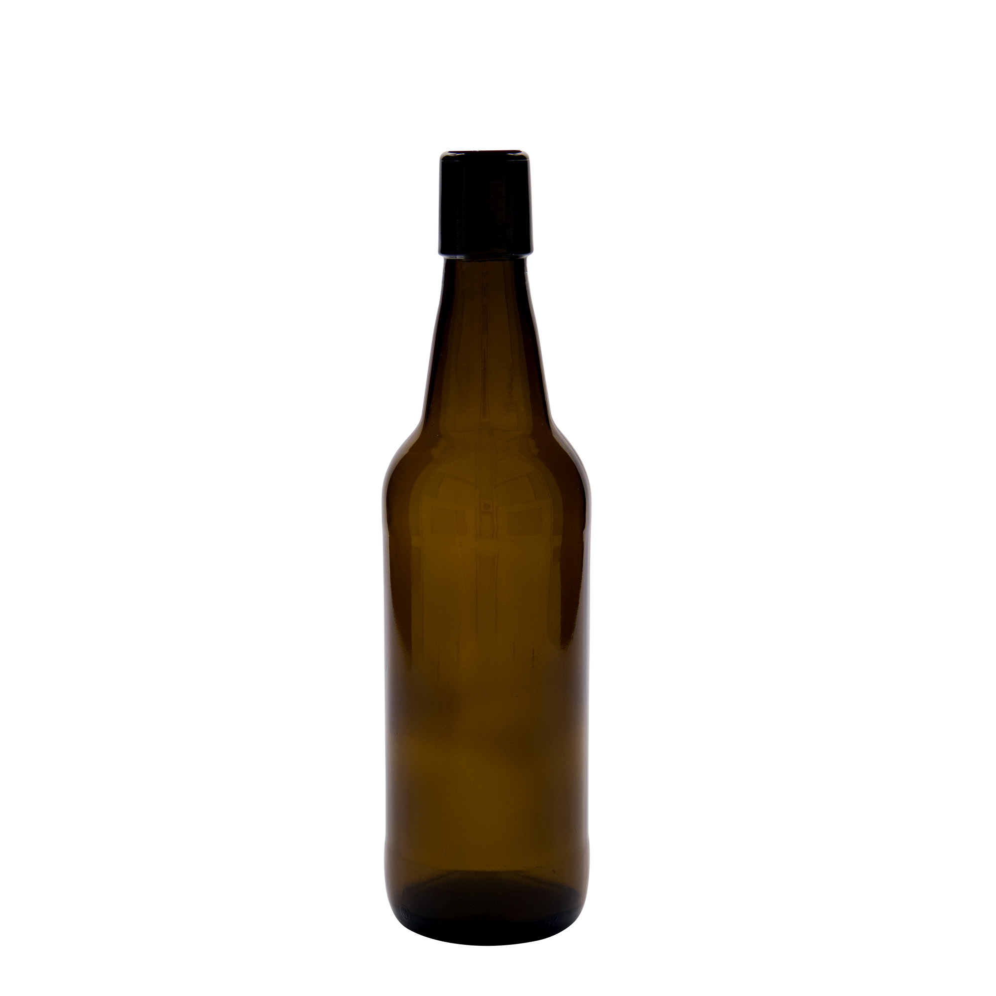 500 ml beer bottle, glass, brown, closure: swing top