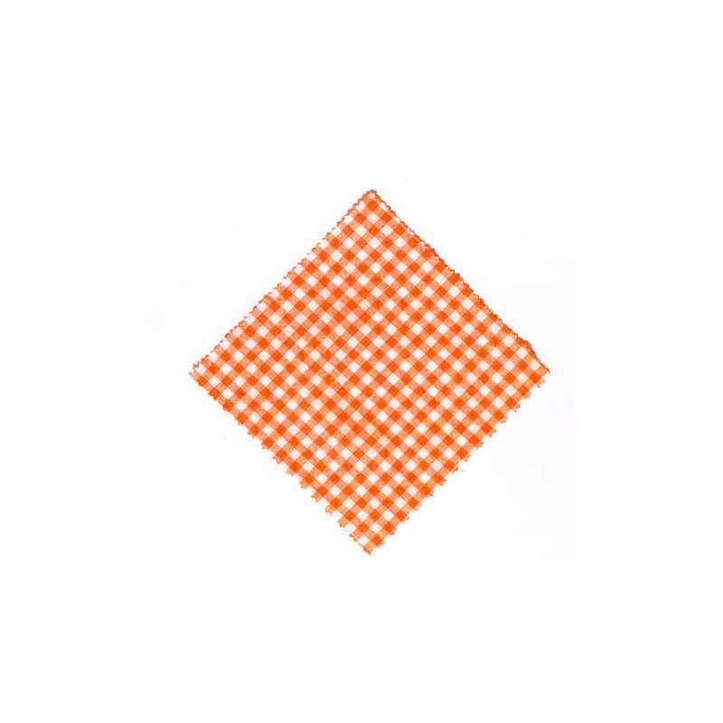 Checked fabric jar cover 15x15, square, textile, orange, for opening: TO58-TO82