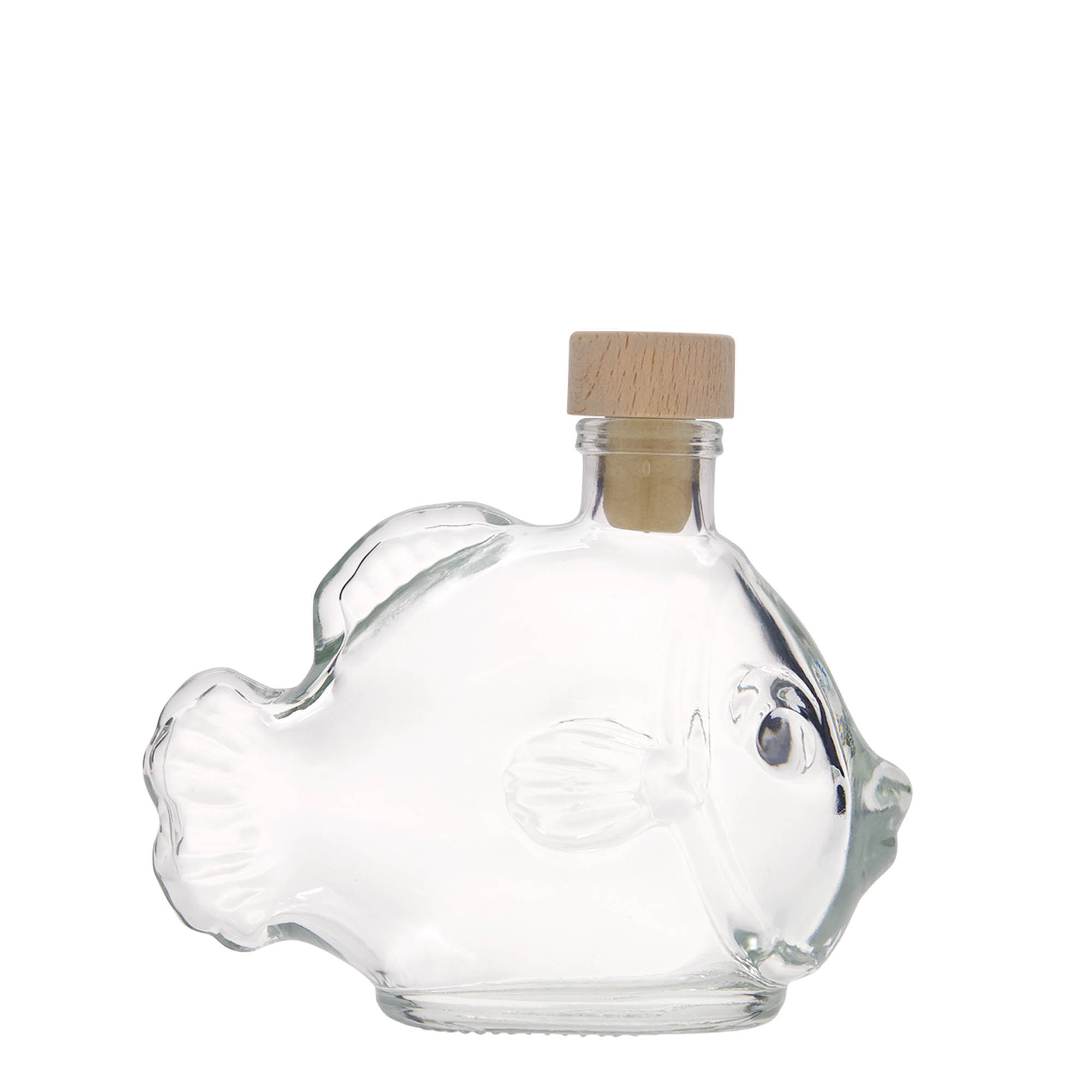 200 ml glass bottle 'Fish', closure: cork