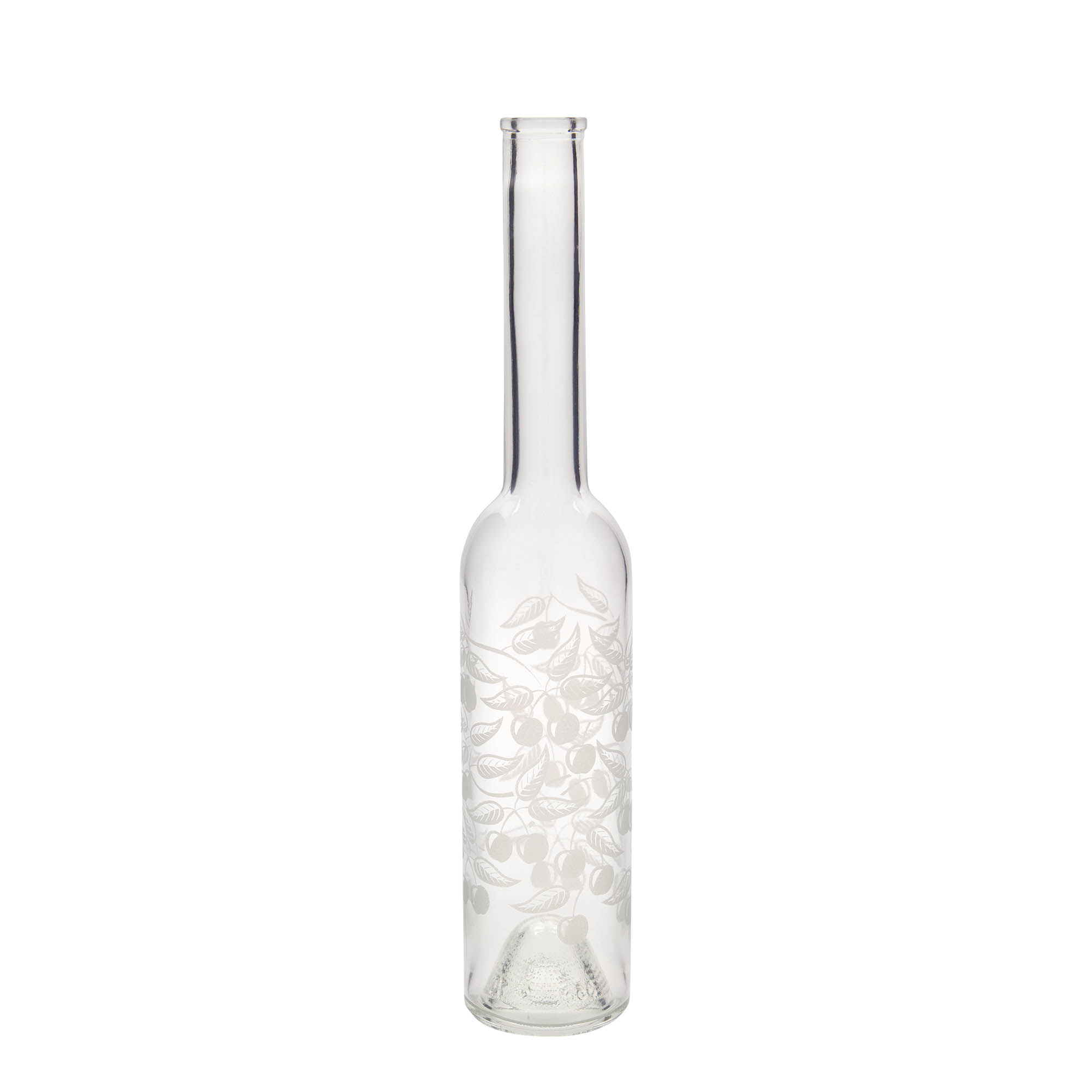 350 ml glass bottle 'Opera', print: cherries, closure: cork