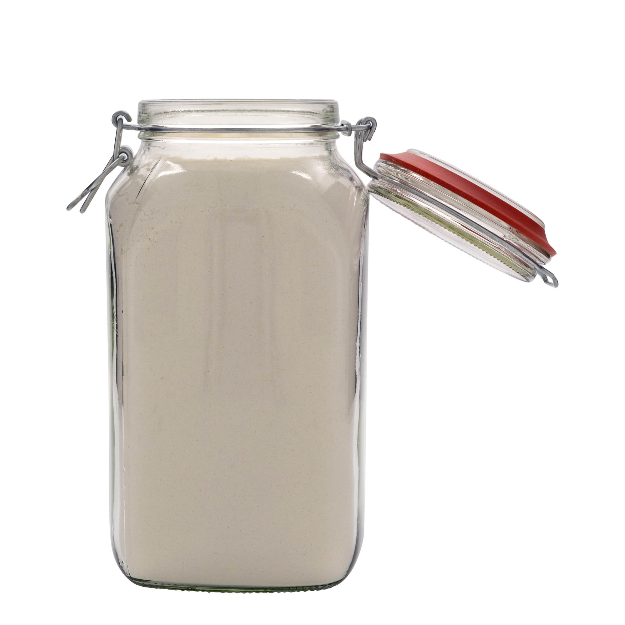 2,590 ml clip top jar, square, closure: clip top