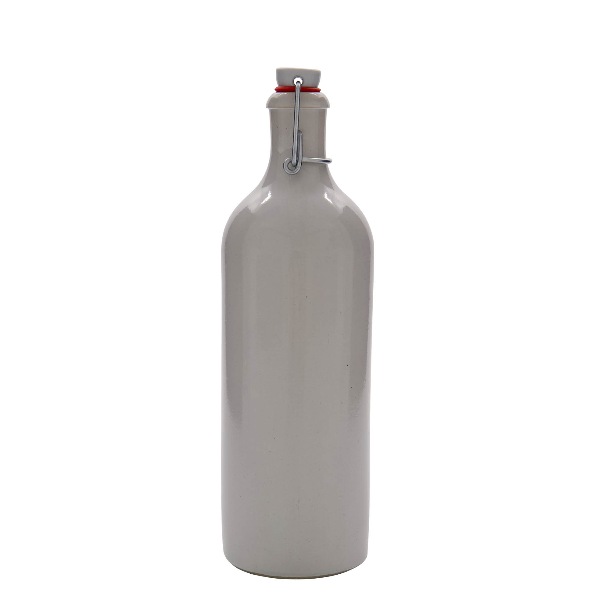 750 ml earthen jug, stoneware, white, closure: swing top