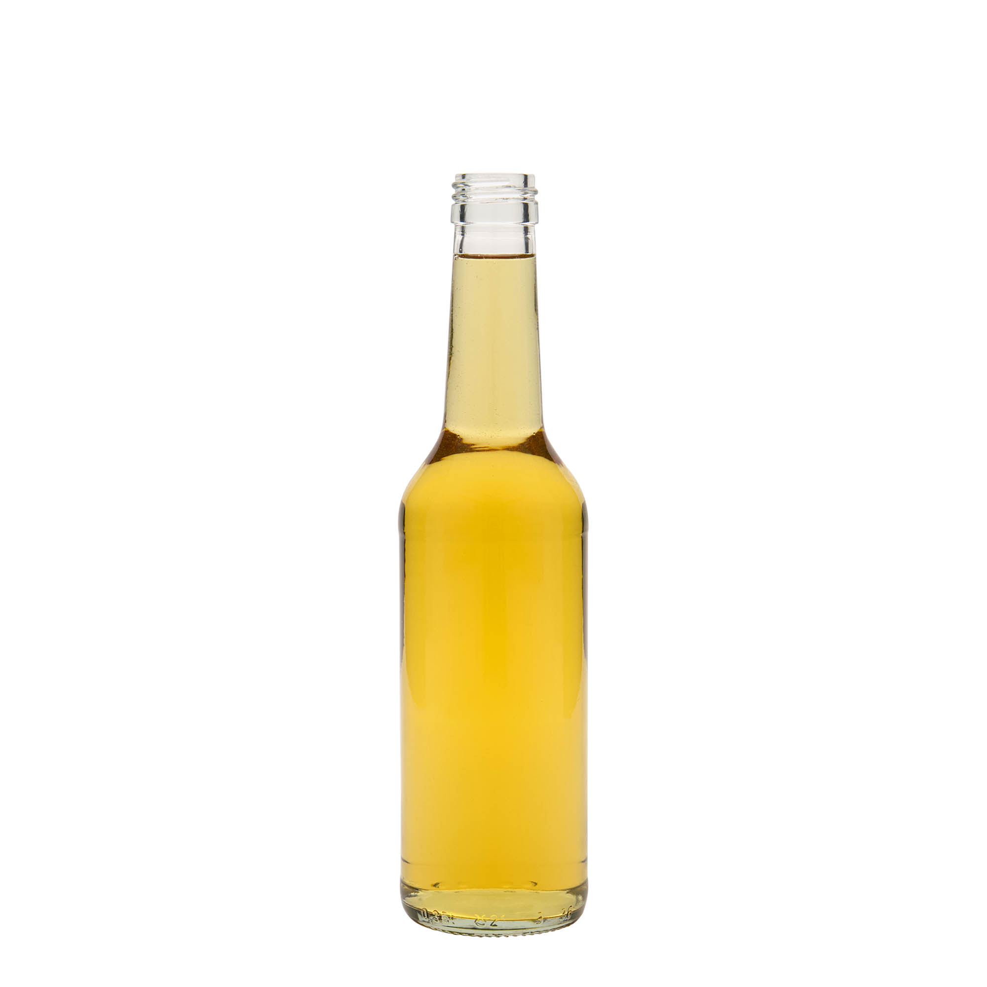 350 ml straight neck glass bottle, closure: PP 28