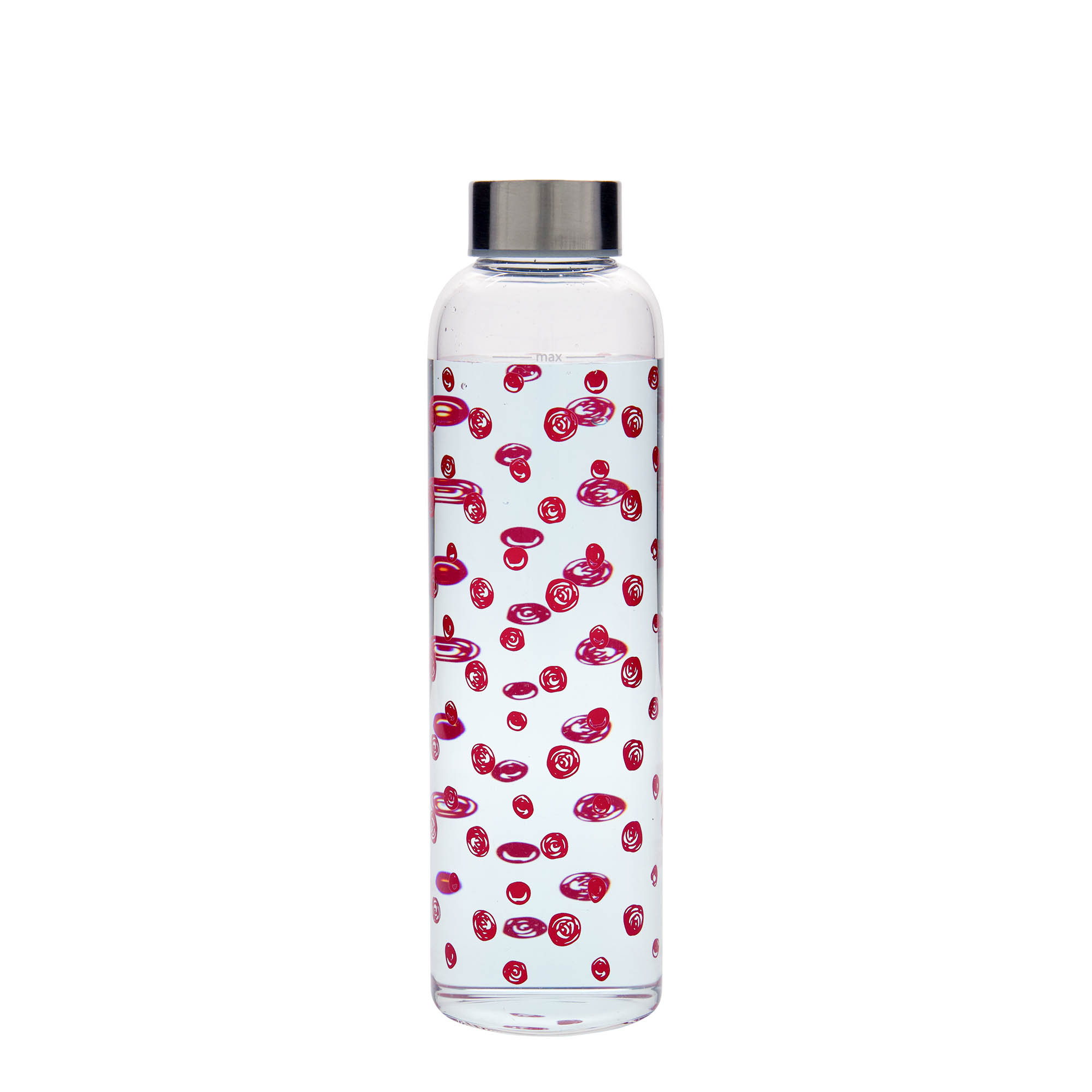 500 ml water bottle 'Perseus', print: red dots, closure: screw cap