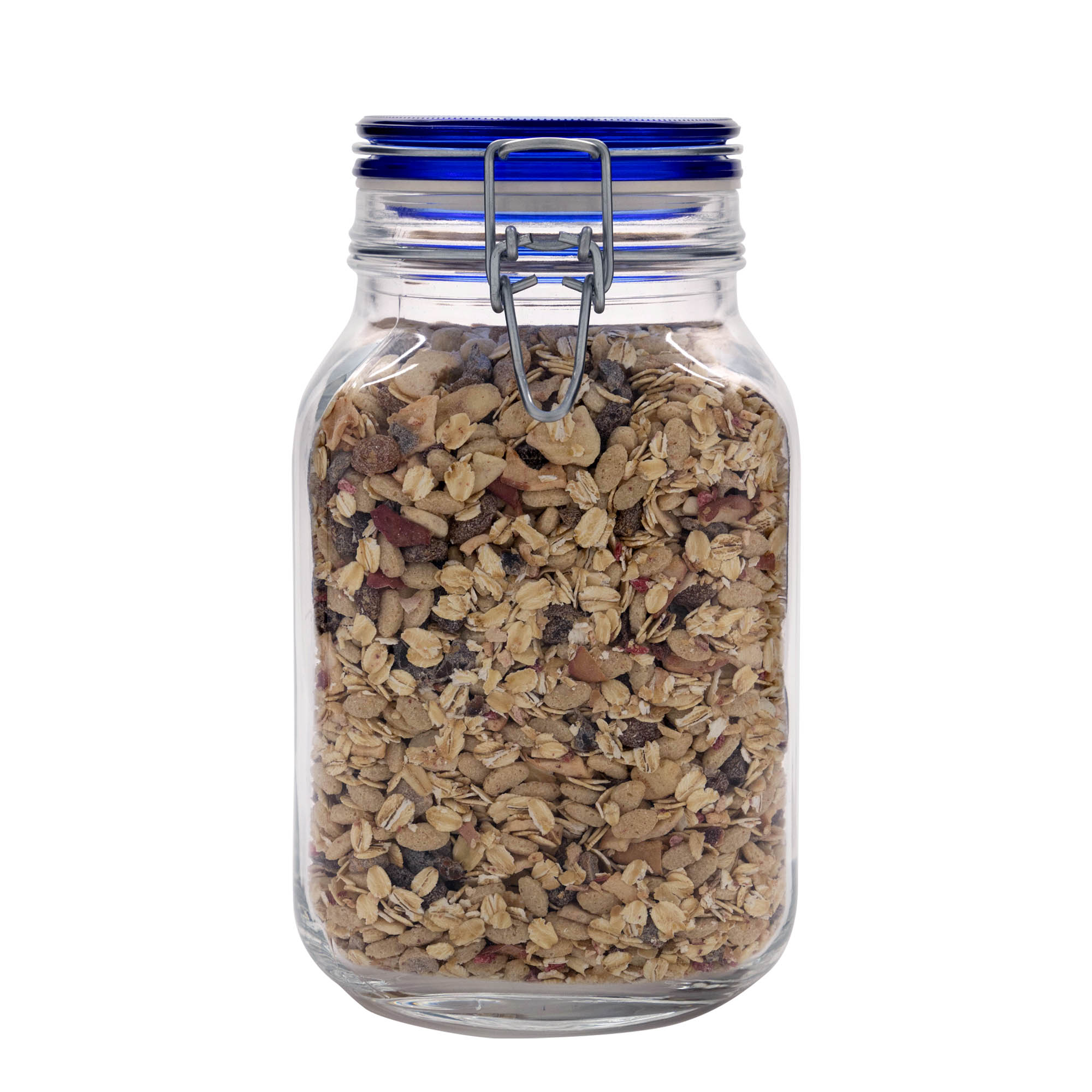 2,000 ml clip top jar 'Fido' Blue Top, square, closure: clip top