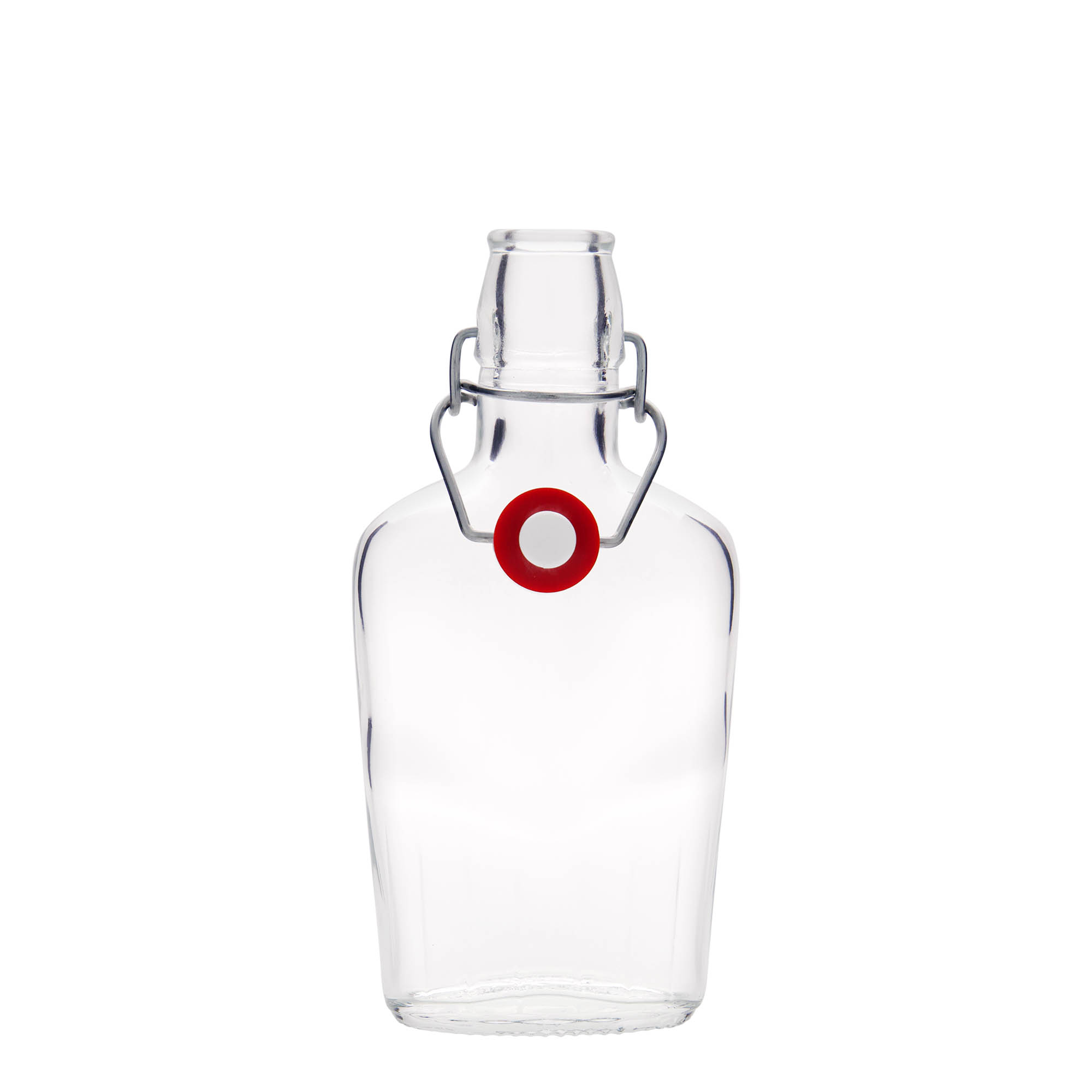 250 ml glass bottle 'Fiaschetta', oval, closure: swing top