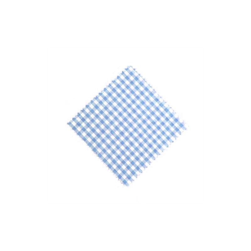 Checked fabric jar cover 12x12, square, textile, light blue, for opening: TO38-TO53