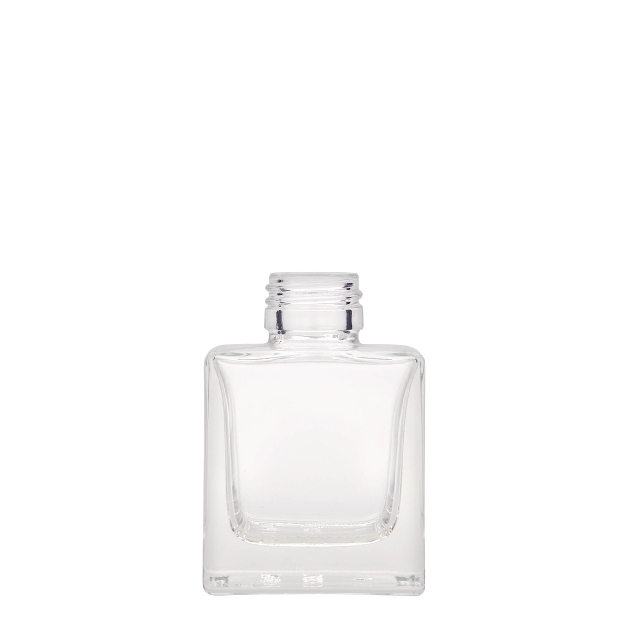 100 ml glass bottle 'Cube', square, closure: PP 28