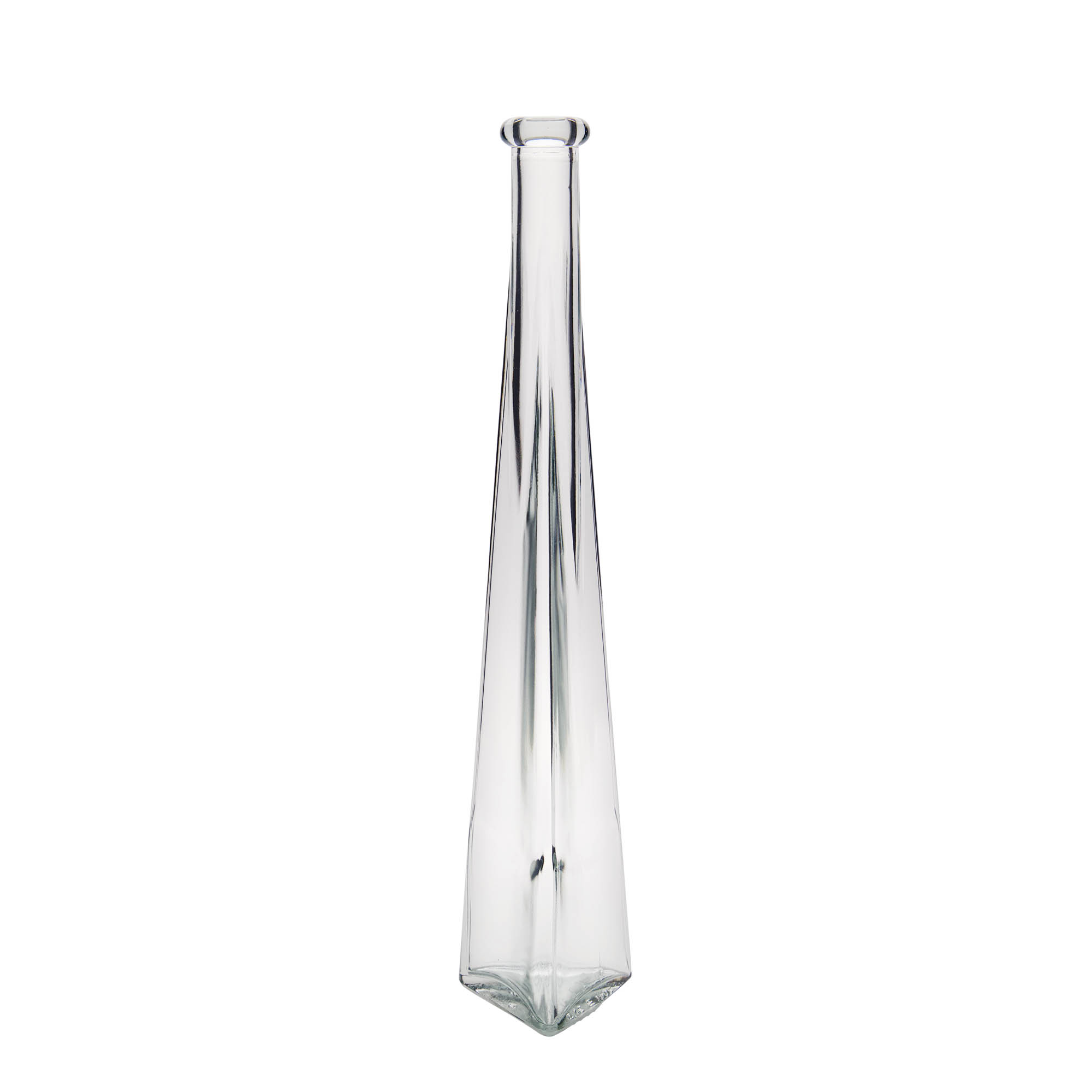 200 ml glass bottle 'Dama Triangolore', triangular, closure: cork