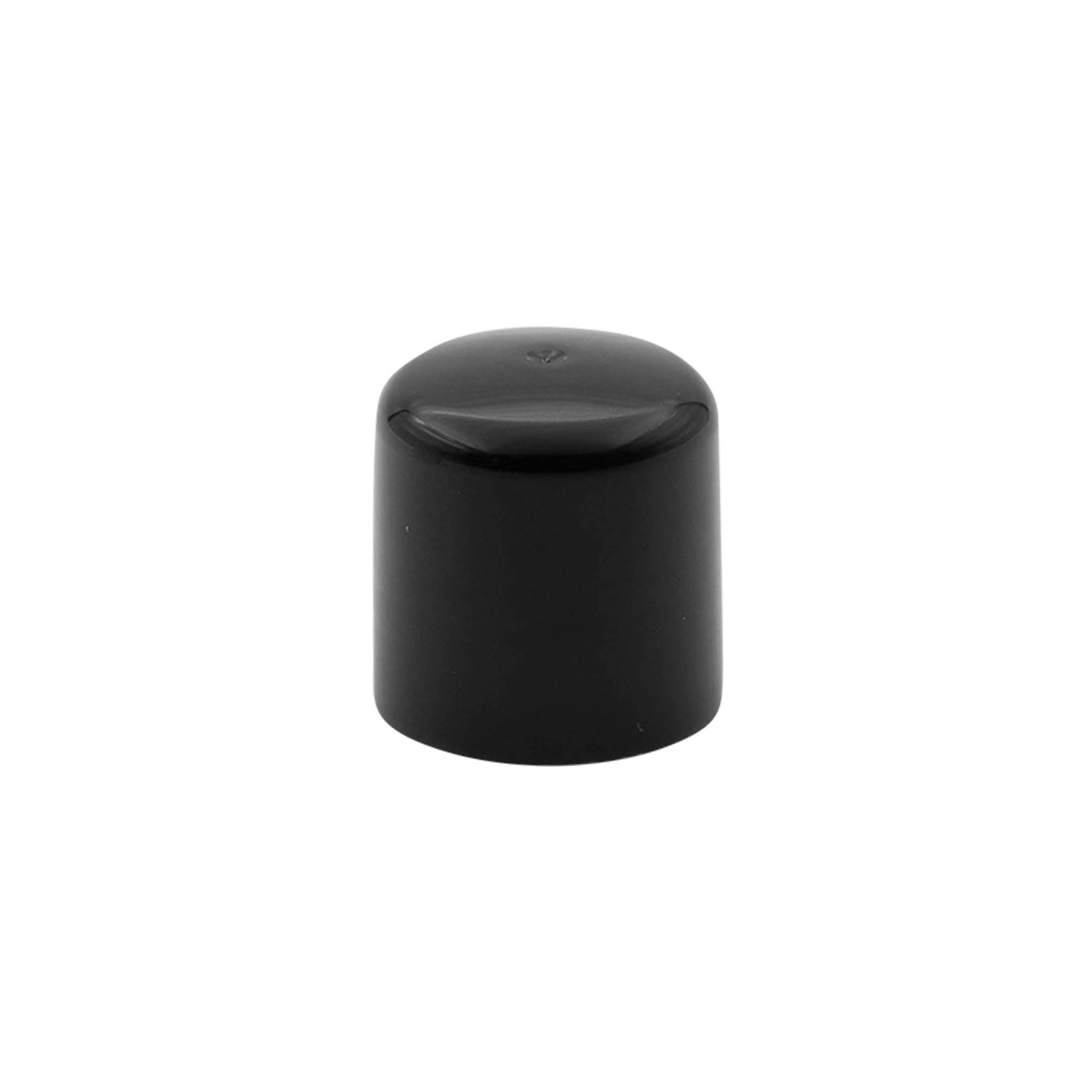 Screw cap with spray insert, PP plastic, black, for opening: GPI 24/410