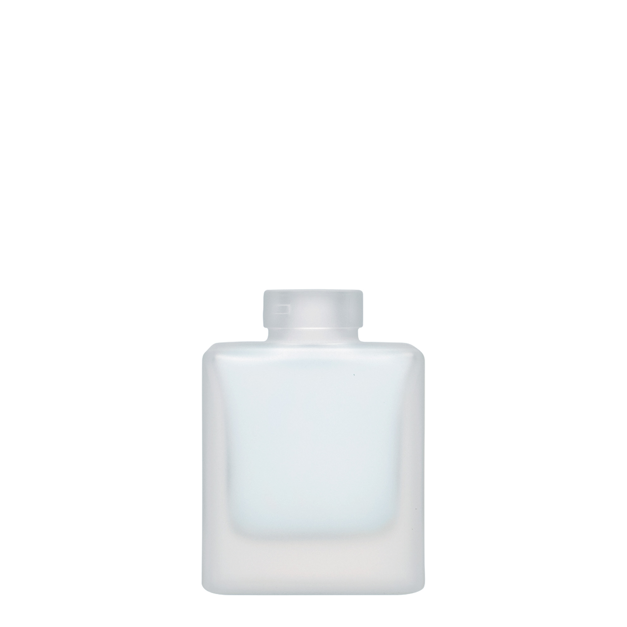 100 ml glass bottle 'Cube', square, frosted, closure: cork