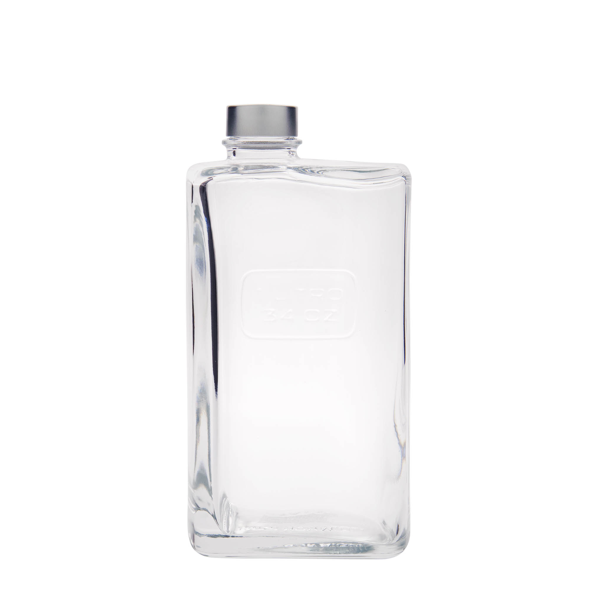 1,000 ml glass bottle 'Optima Lattina', rectangular, closure: screw cap