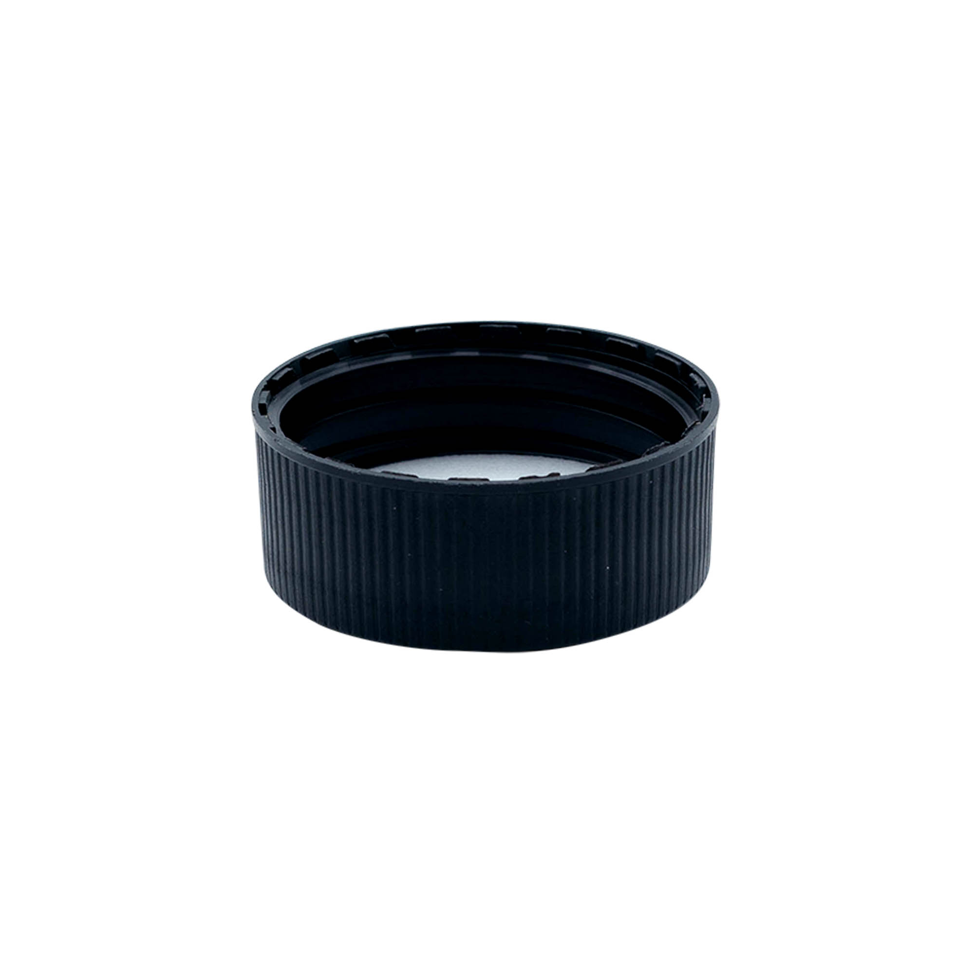 Screw cap with EPE insert, PP plastic, black, for opening: DIN 40